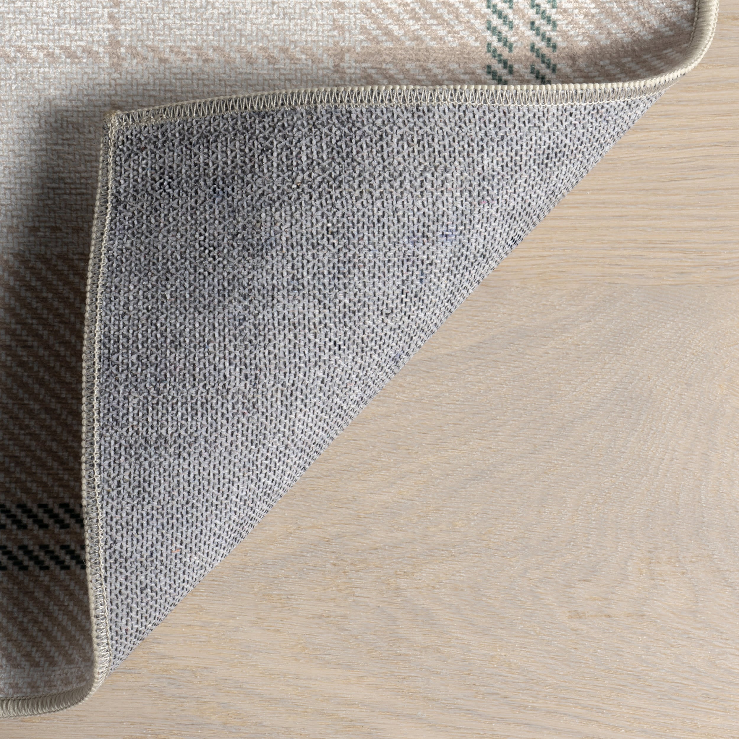 Raye Plaid Spill Proof Washable Rug | Beige - Image 7
