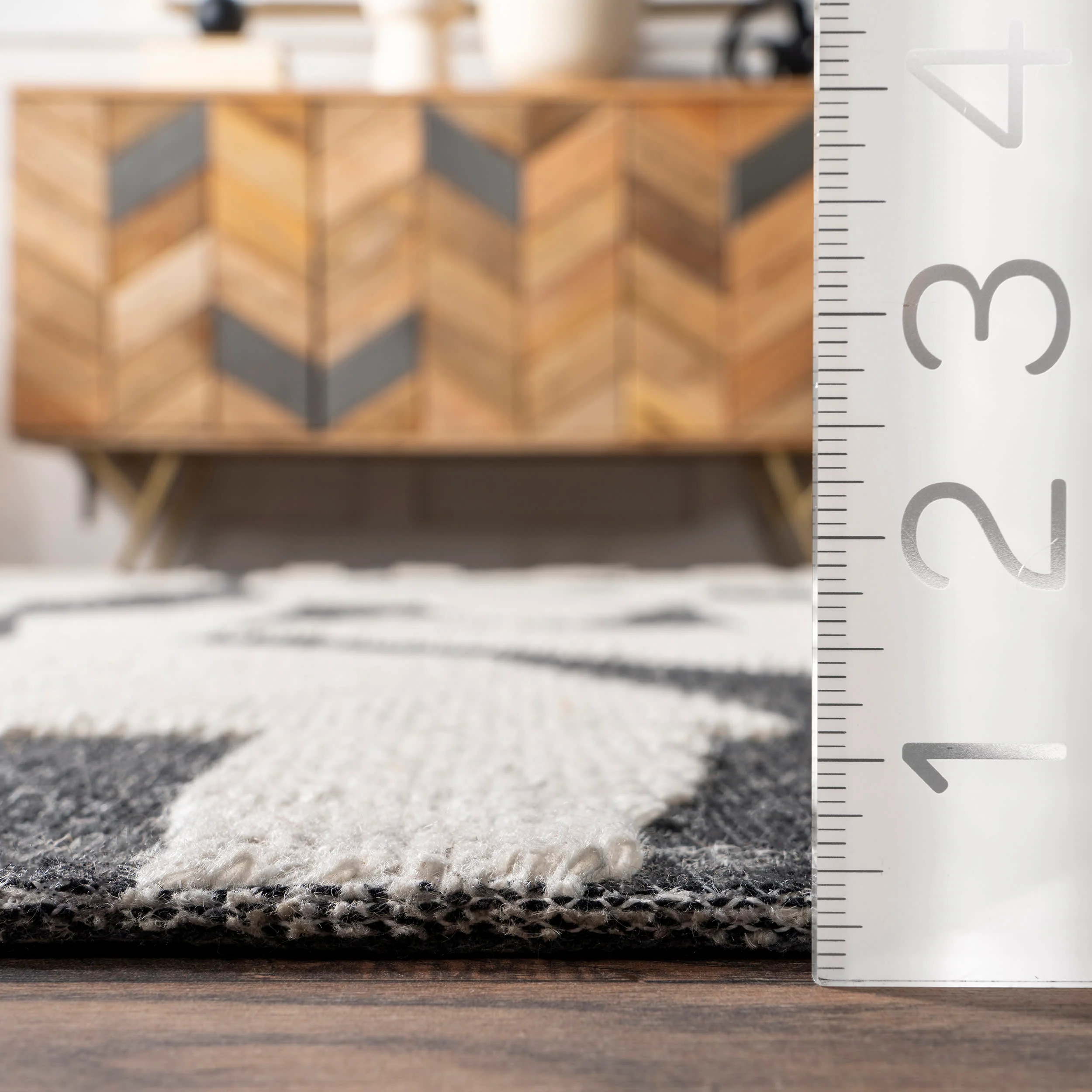Rayla Monochrome Rug | Charcoal - Image 5