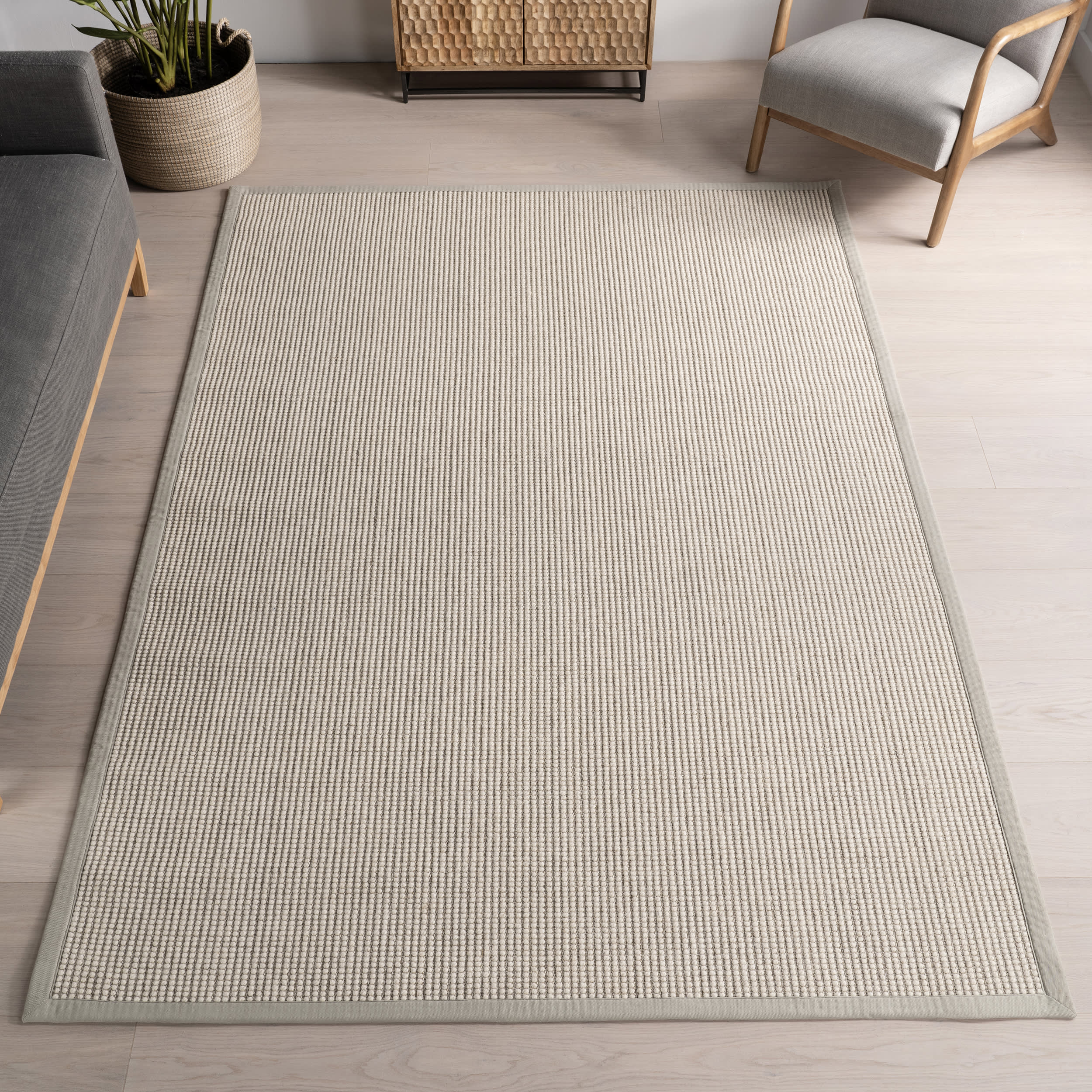 Reagan Geometric Textured Rug | Grey - Image 2
