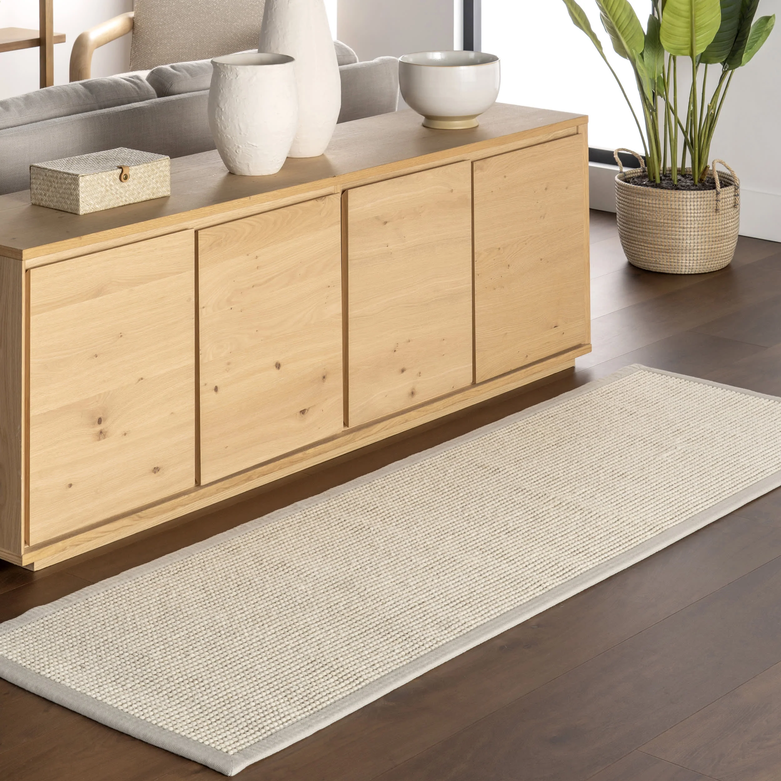 Reagan Geometric Textured Rug | Grey - Image 2