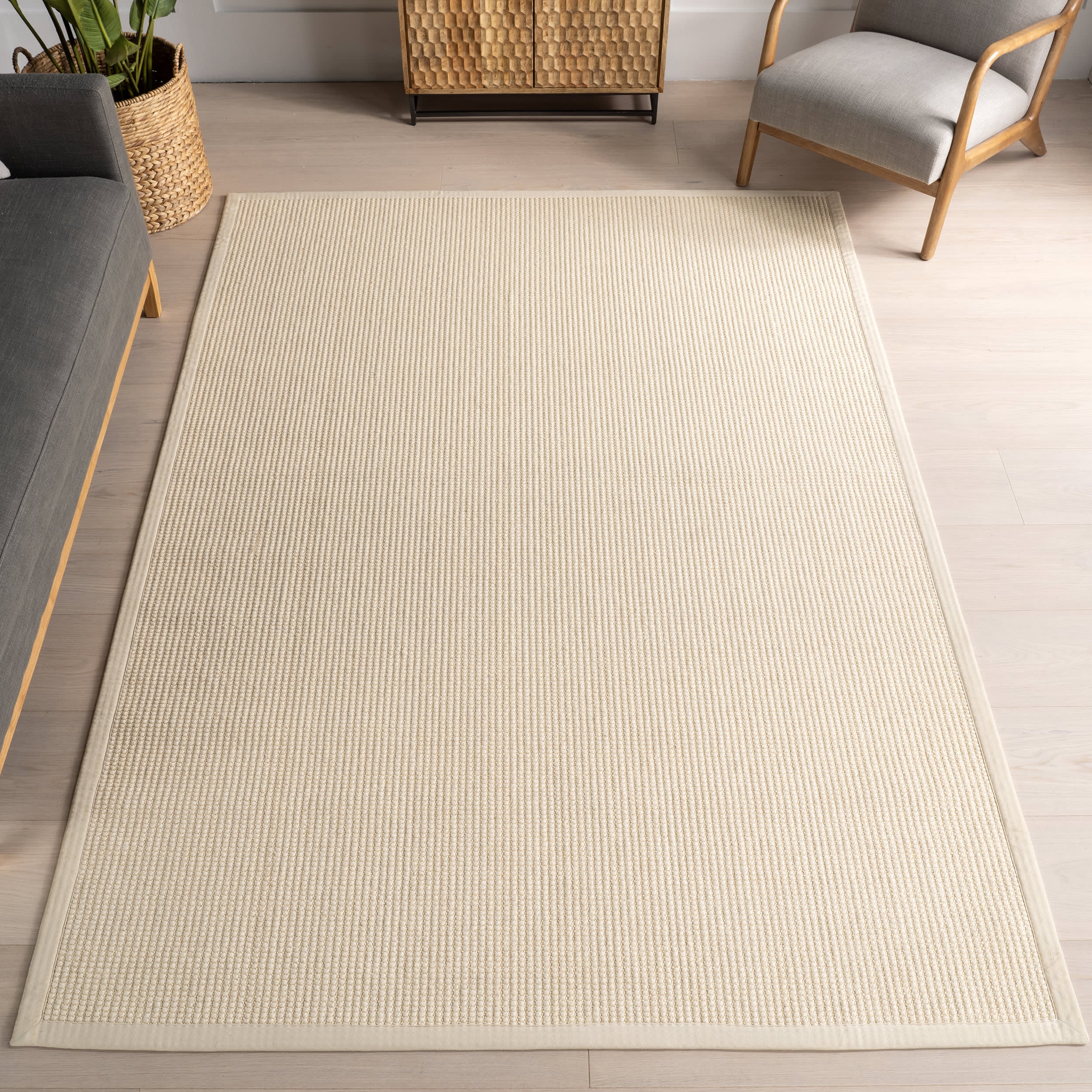 Reagan Geometric Textured Rug | Ivory - Image 2