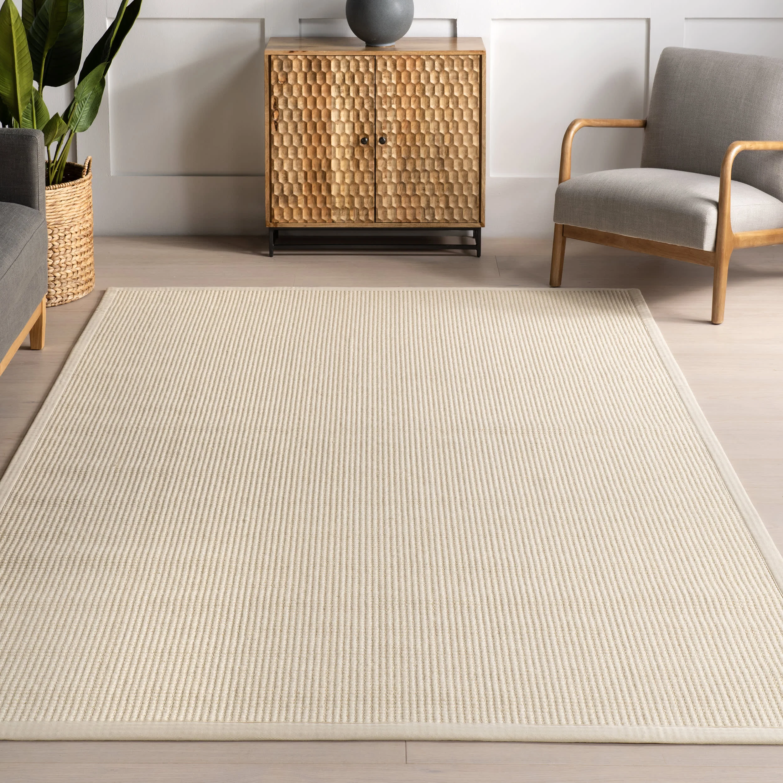 Reagan Geometric Textured Rug | Ivory - Image 5