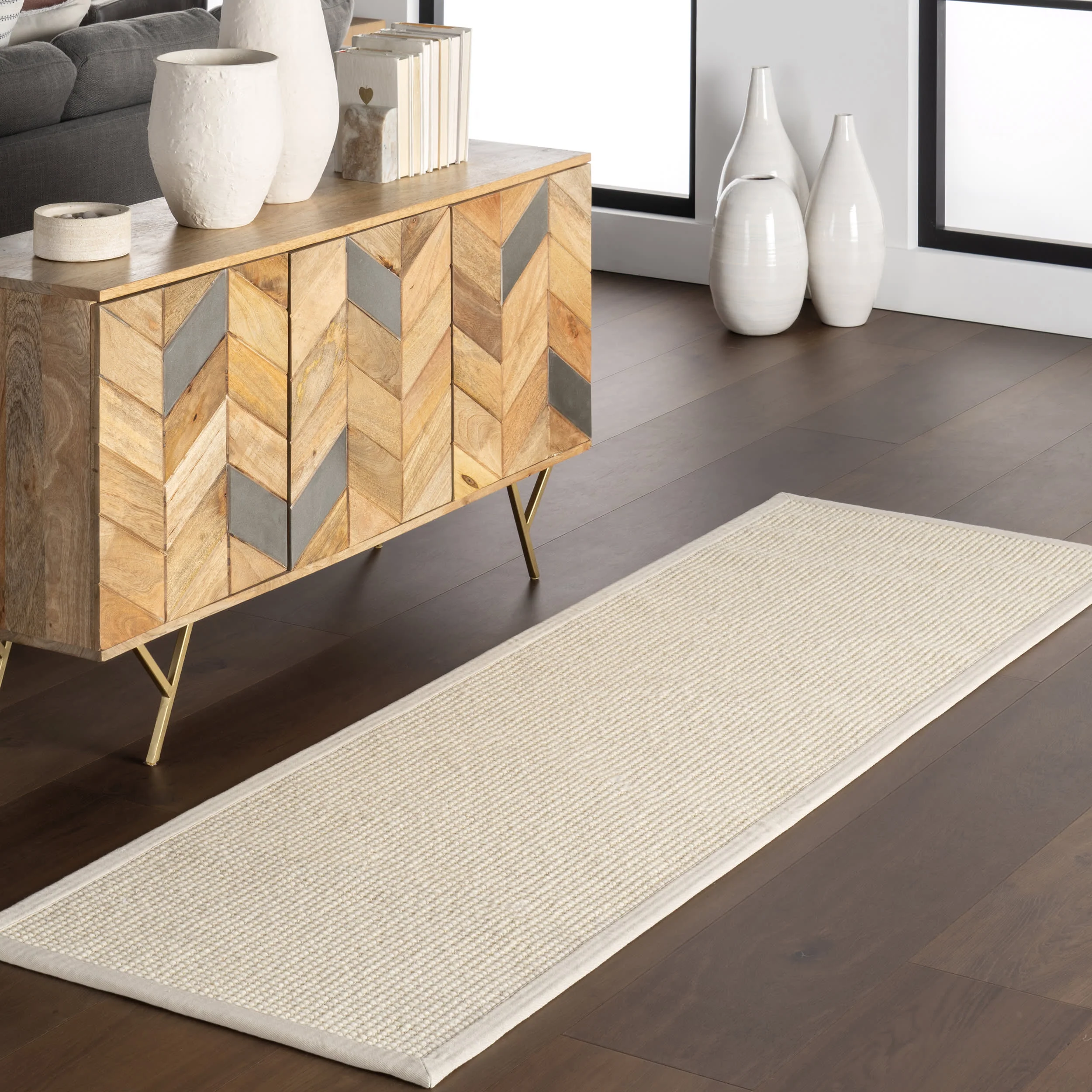 Reagan Geometric Textured Rug | Ivory - Image 2