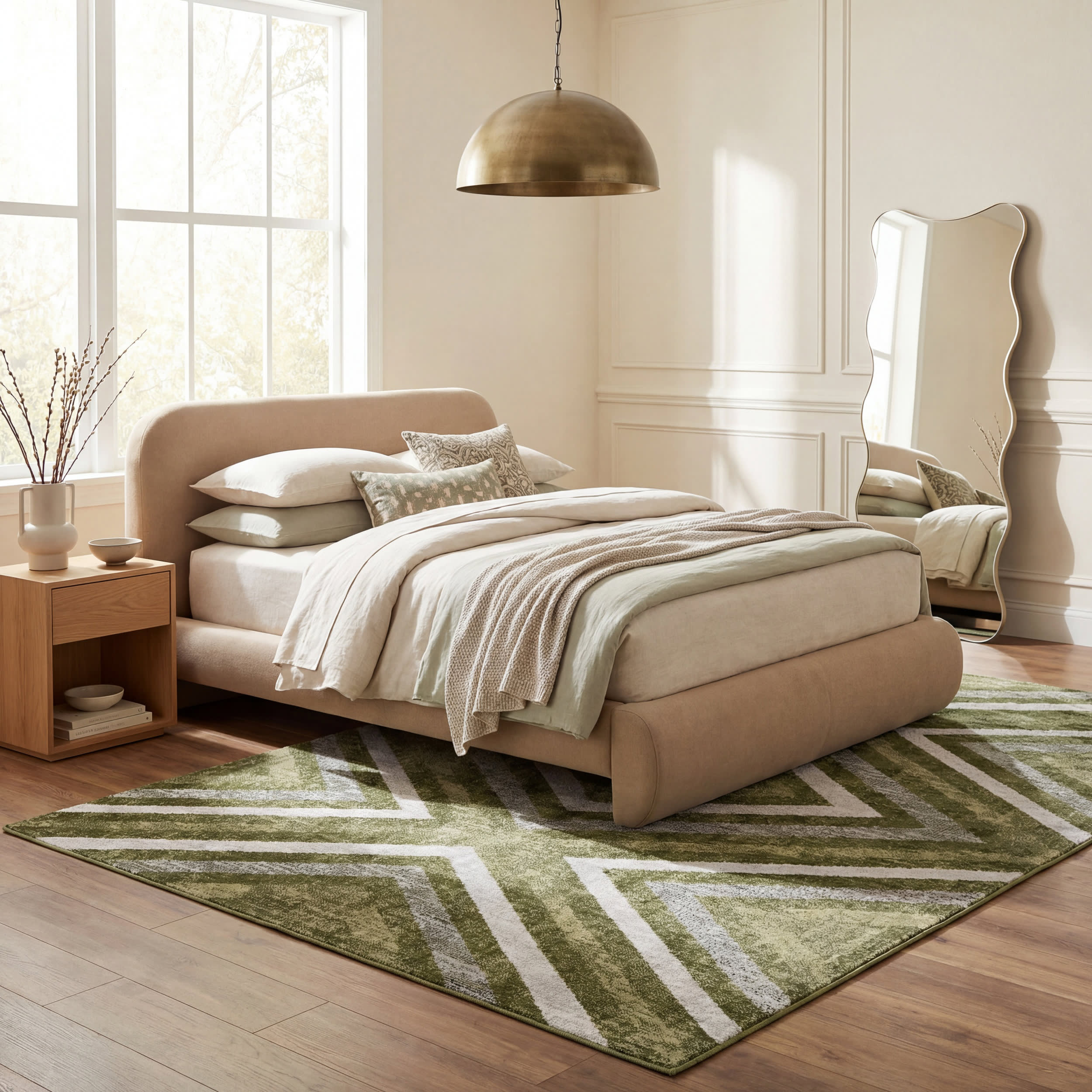 Reeba Washable Distressed Rug | Green - Image 10