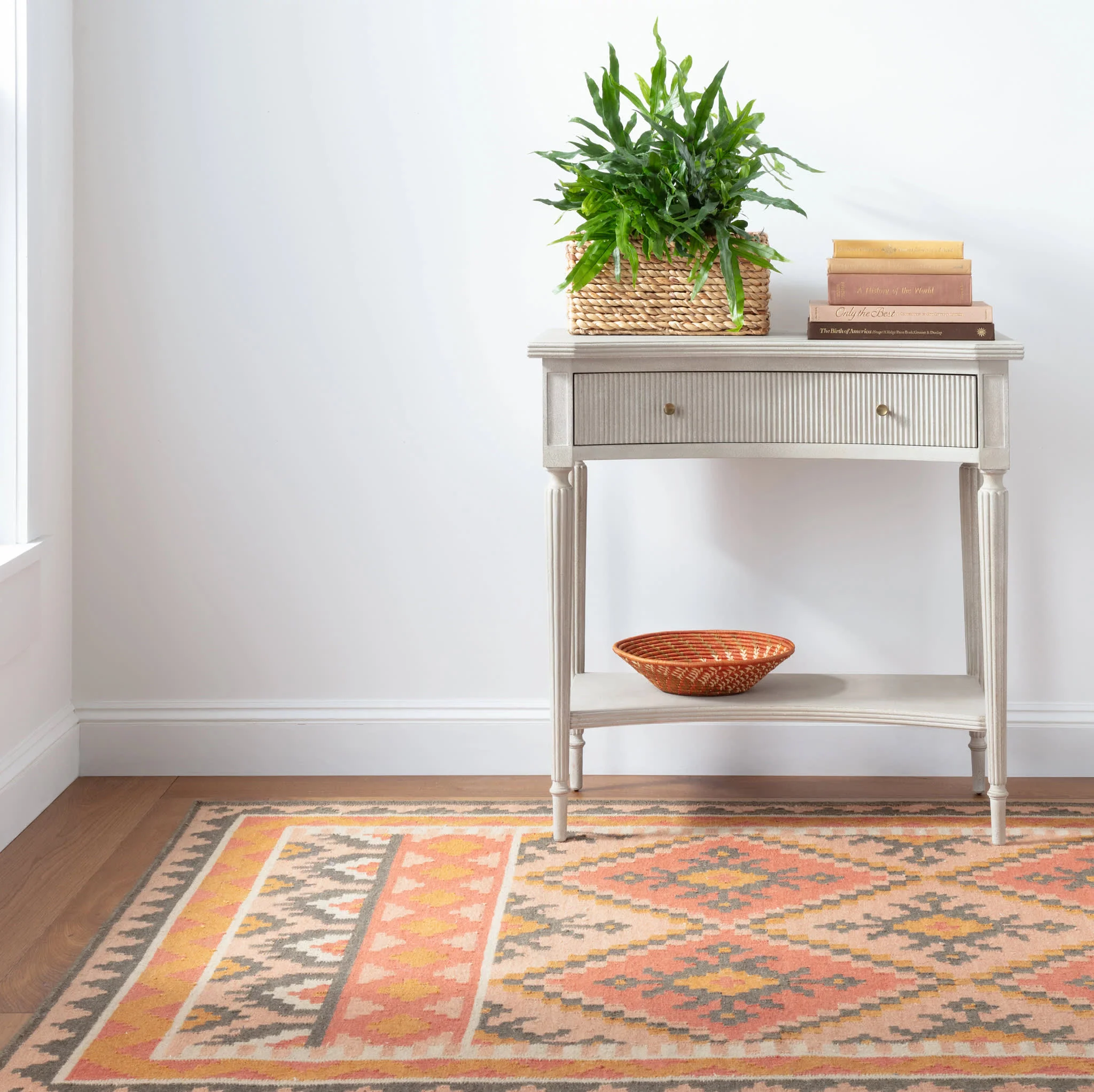 Reed Kilim Handwoven Wool Rug | Multi - Image 3