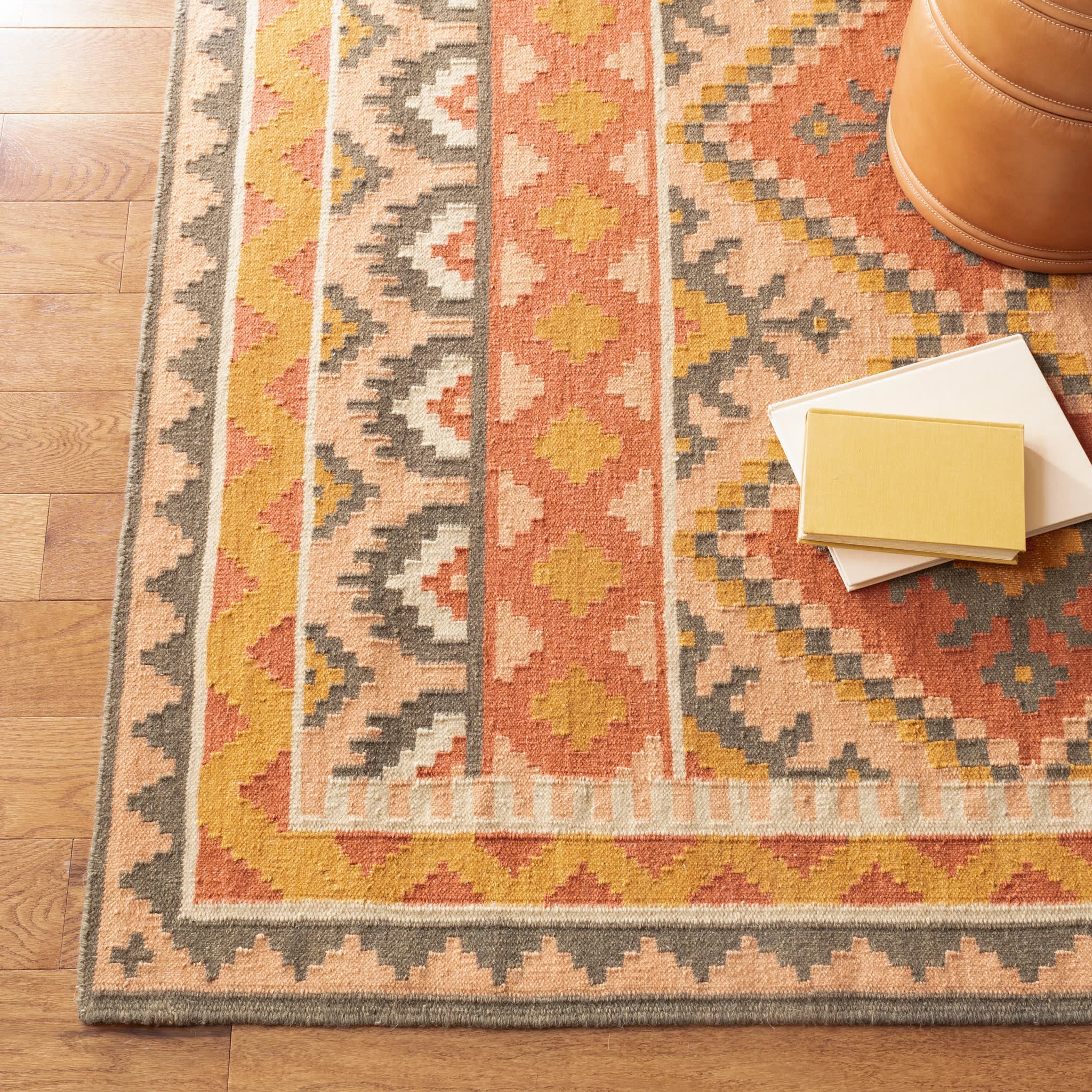 Reed Kilim Handwoven Wool Rug | Multi - Image 4