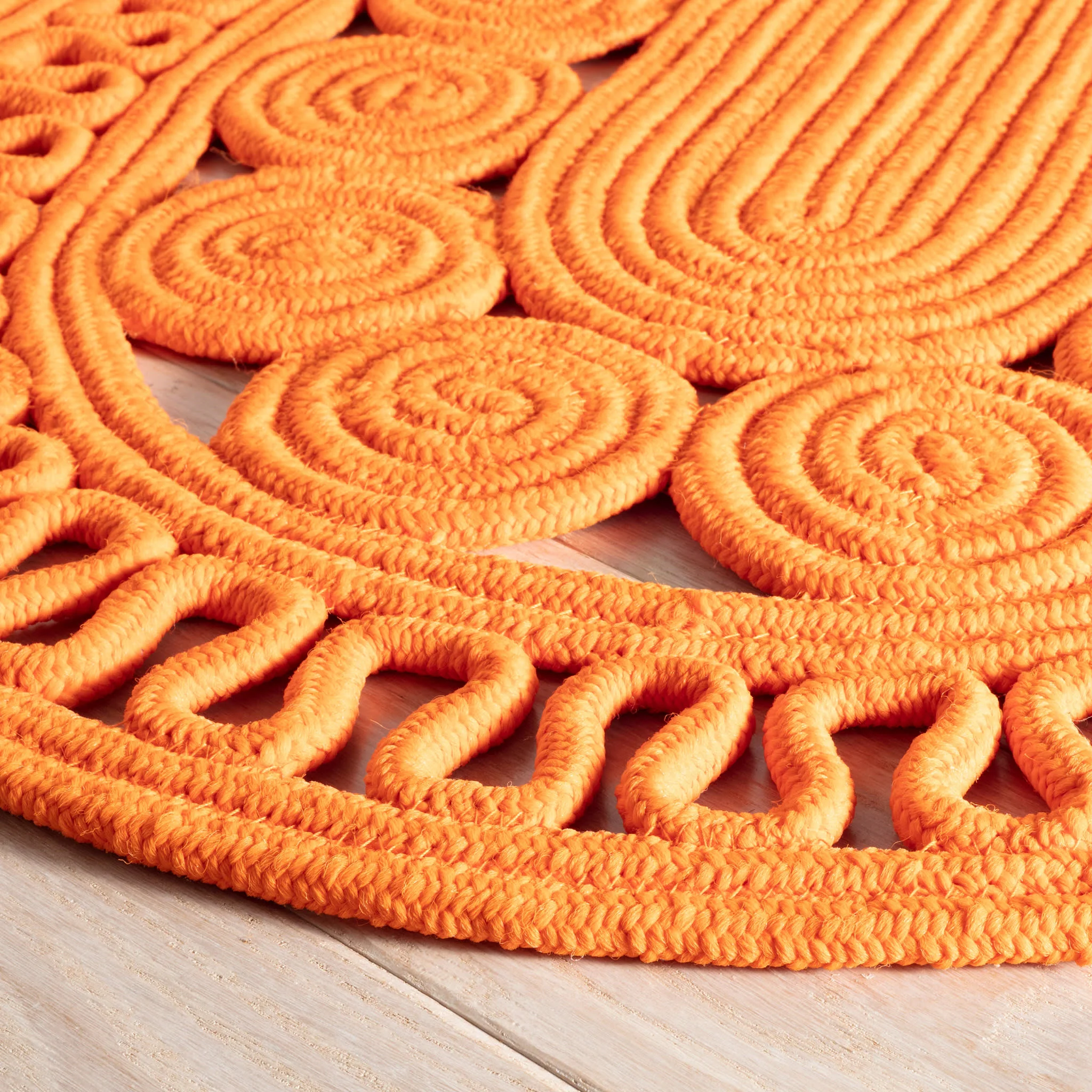 Reef Handwoven Indoor/Outdoor Oval Rug | Tangerine - Image 4