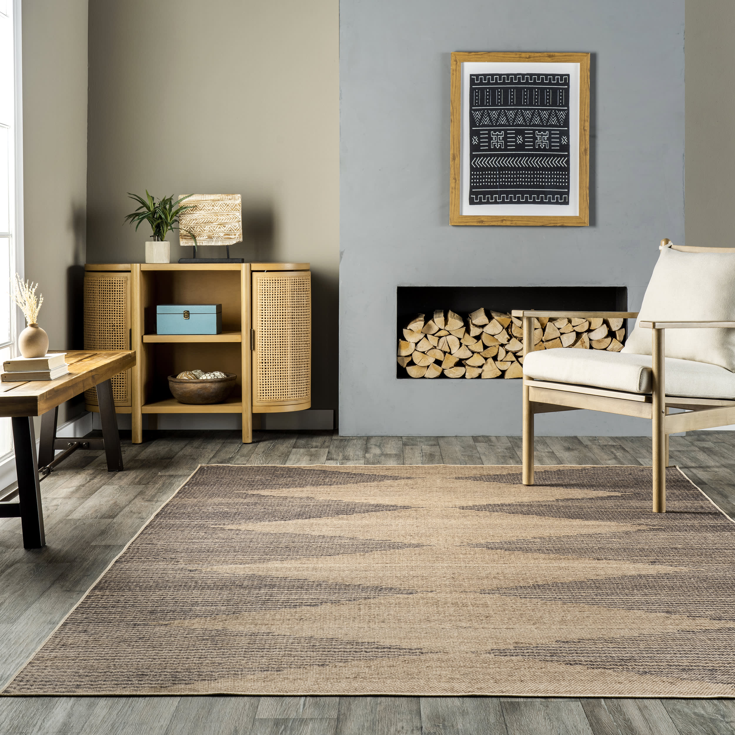 Reema Easy-Jute Washable Pyramids Rug | Natural - Image 4