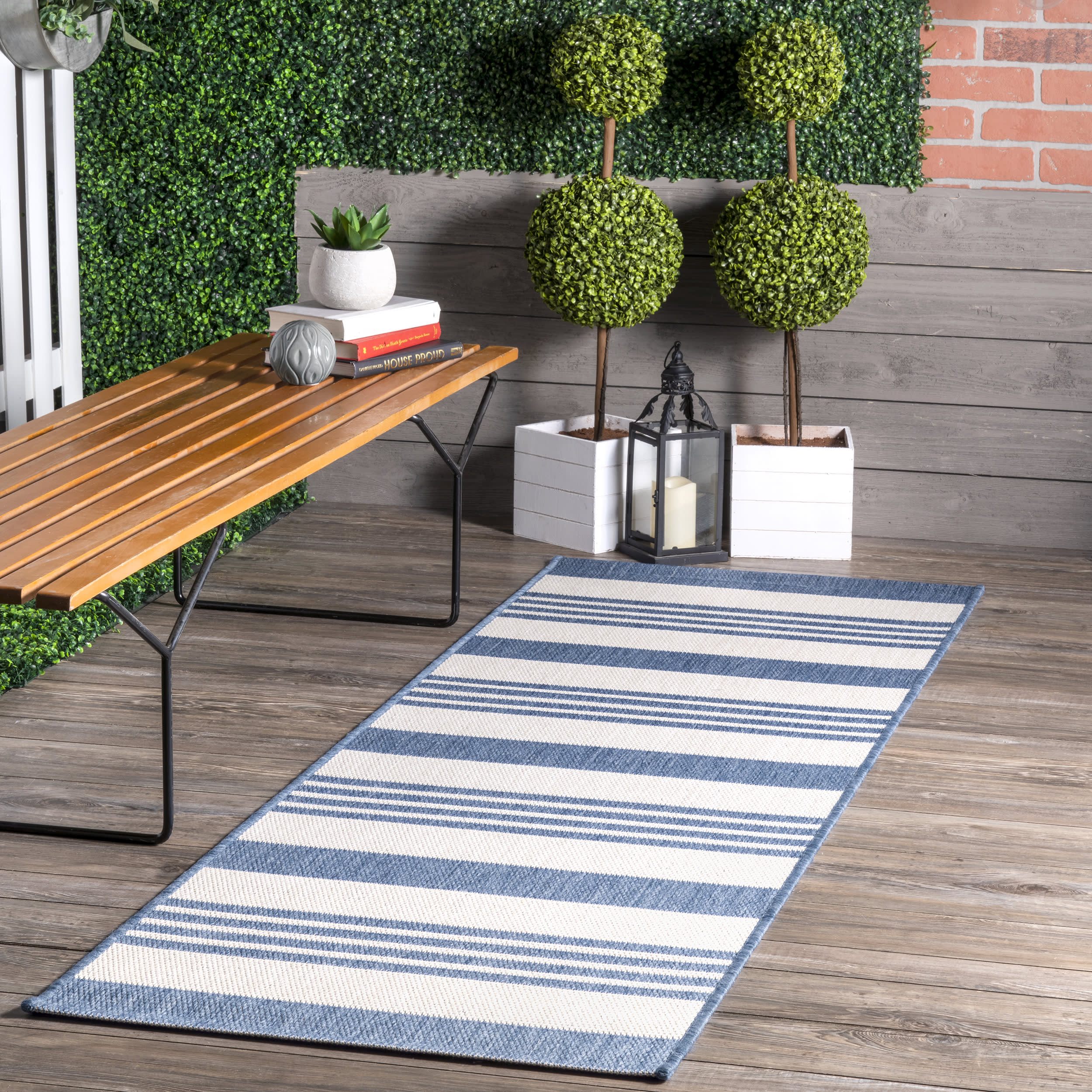 Regency Stripes Indoor/Outdoor Rug | Blue - Image 2