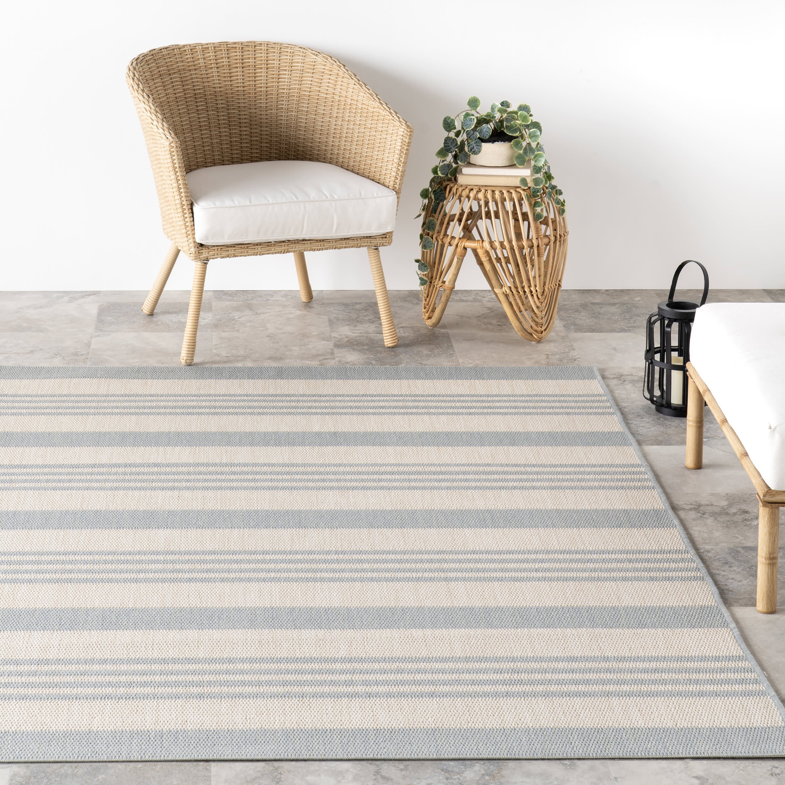 Regency Stripes Indoor/Outdoor Rug | Light Blue - Image 5