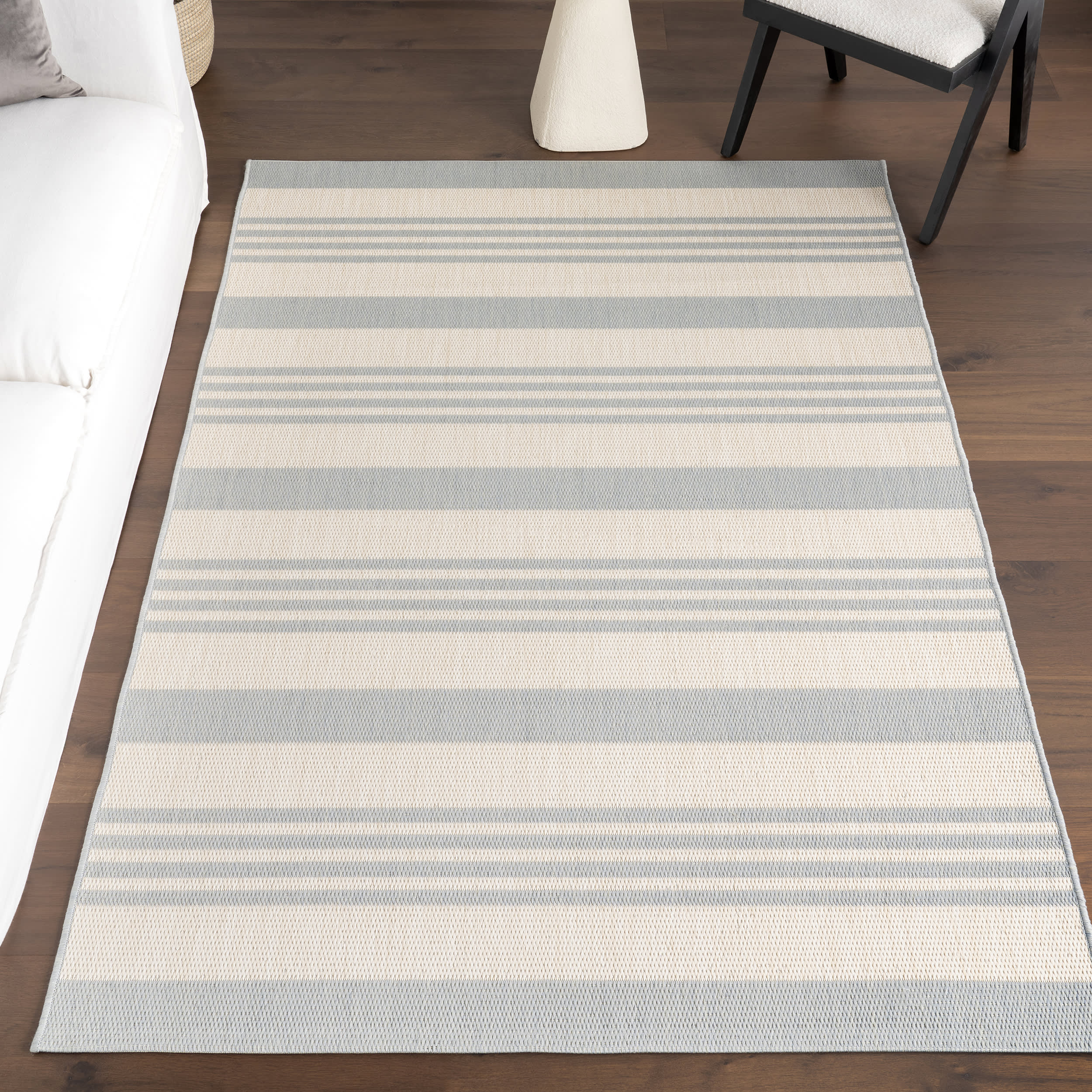 Regency Stripes Indoor/Outdoor Rug | Light Blue - Image 9