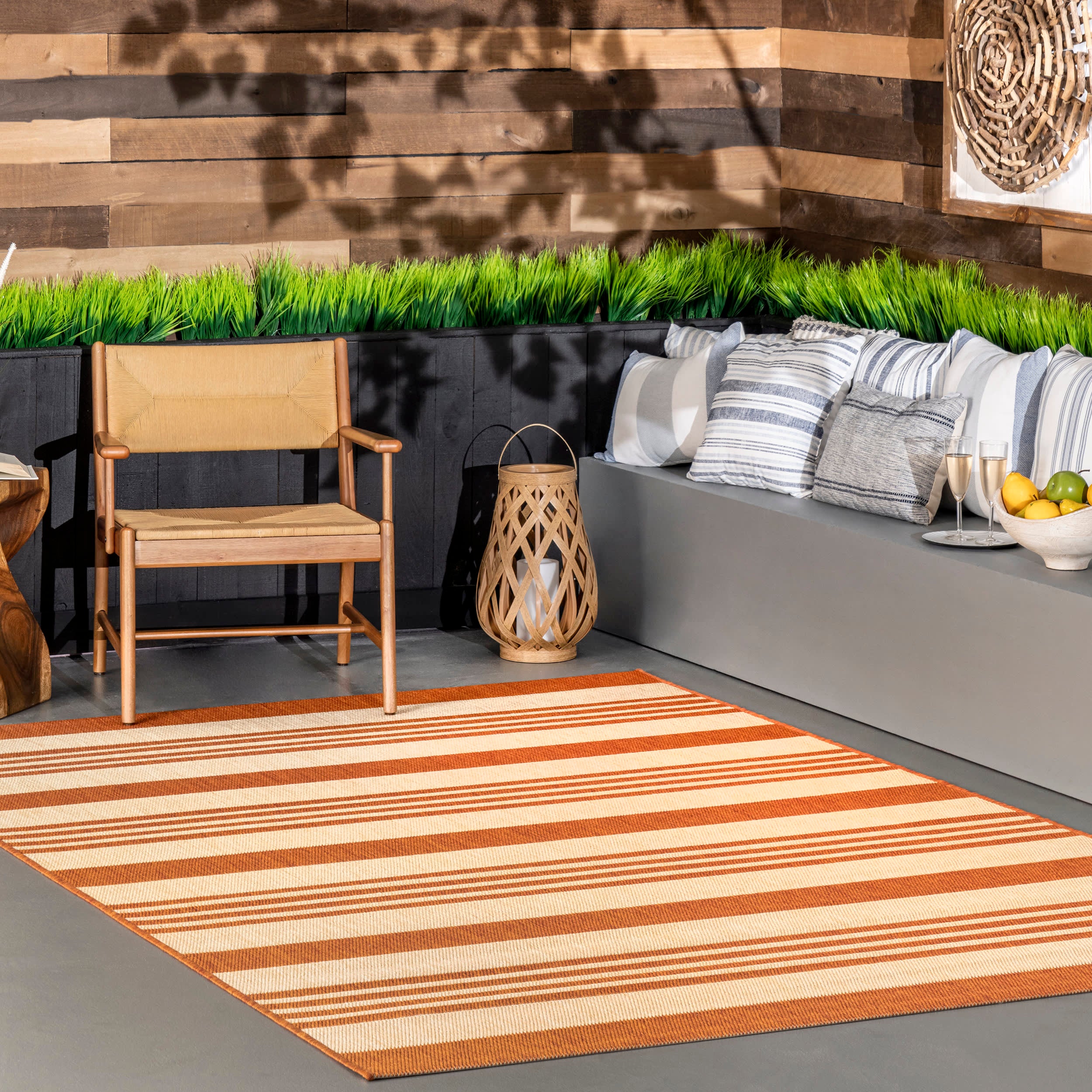 Regency Stripes Indoor/Outdoor Rug | Terracotta - Image 2