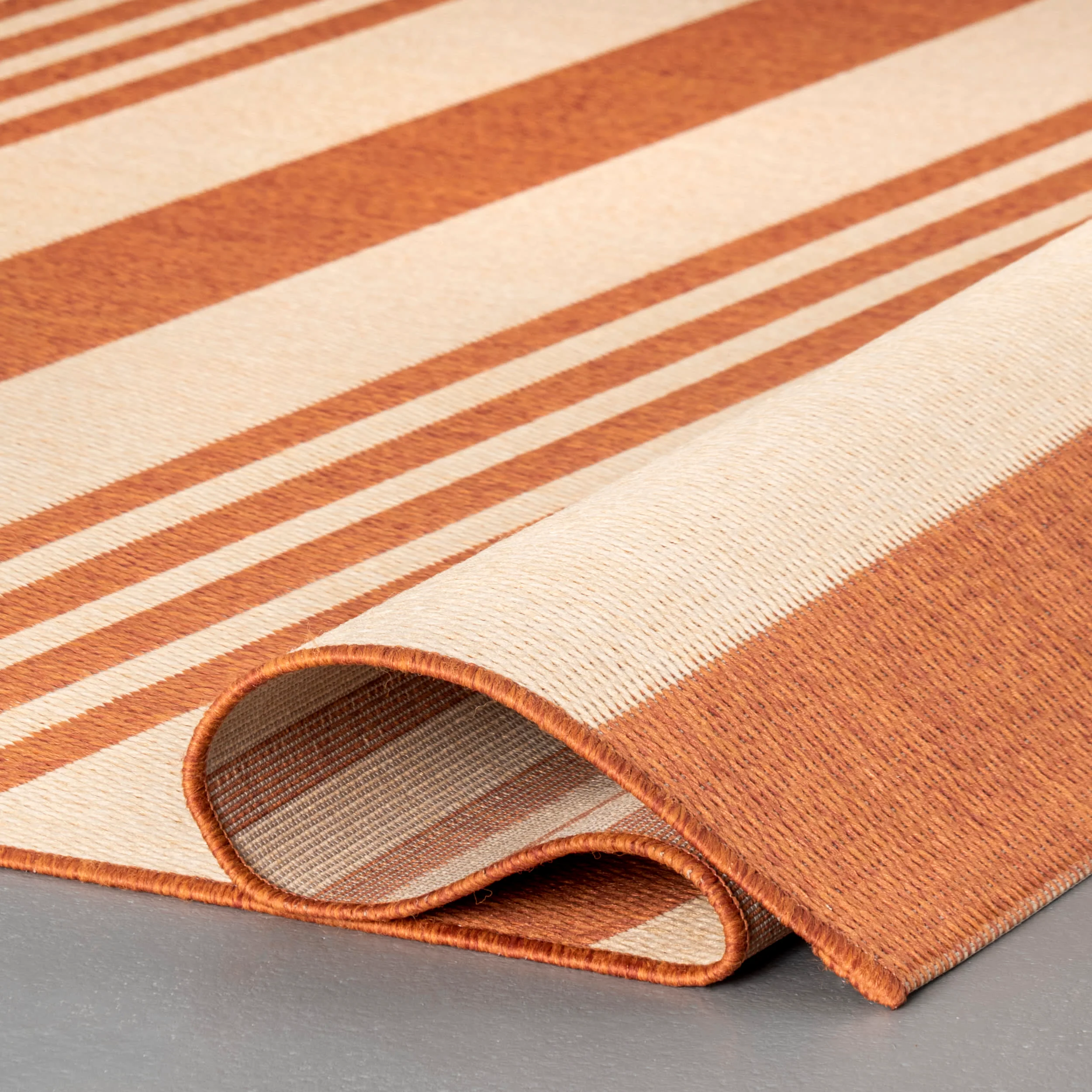 Regency Stripes Indoor/Outdoor Rug | Terracotta - Image 2