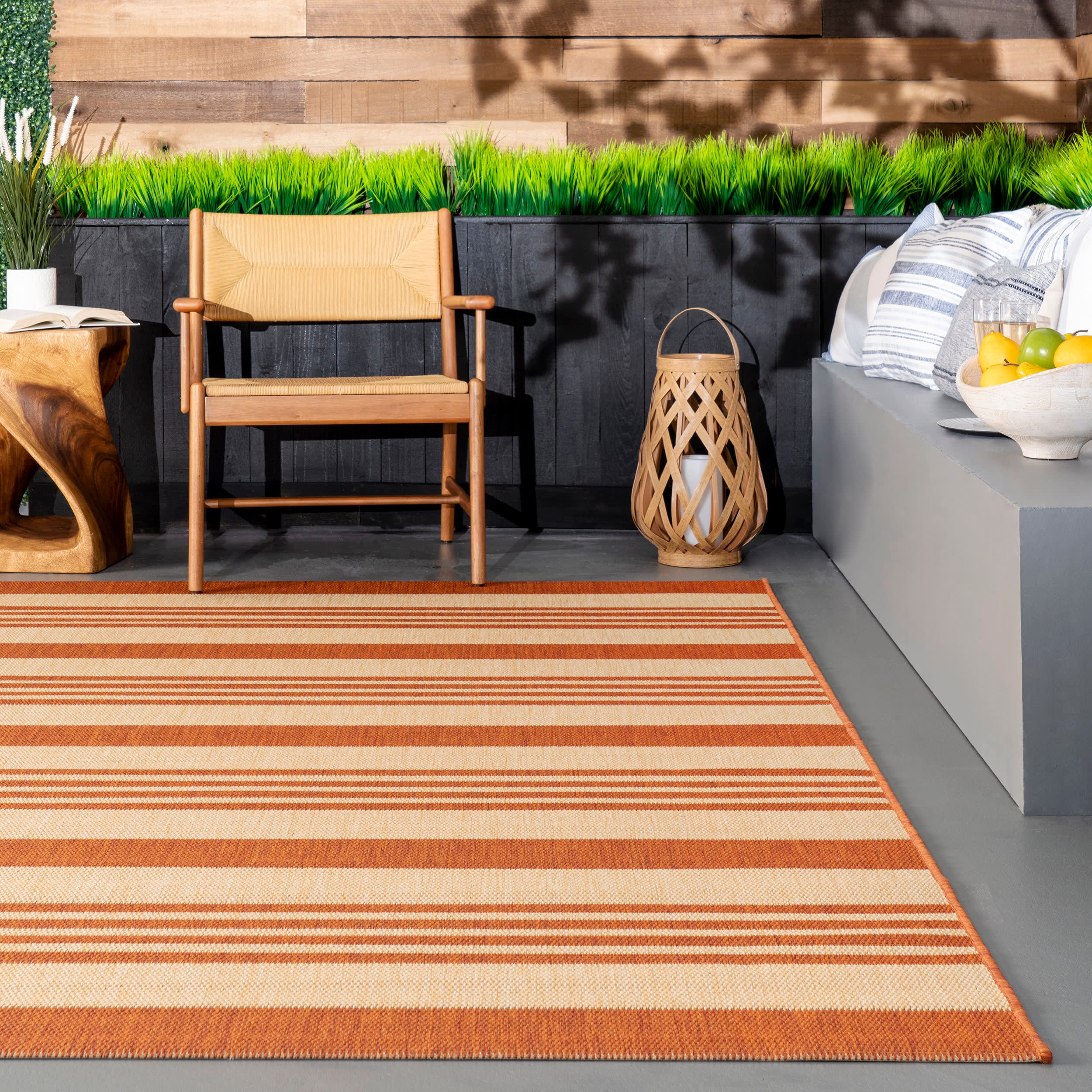 Regency Stripes Indoor/Outdoor Rug | Terracotta - Image 4