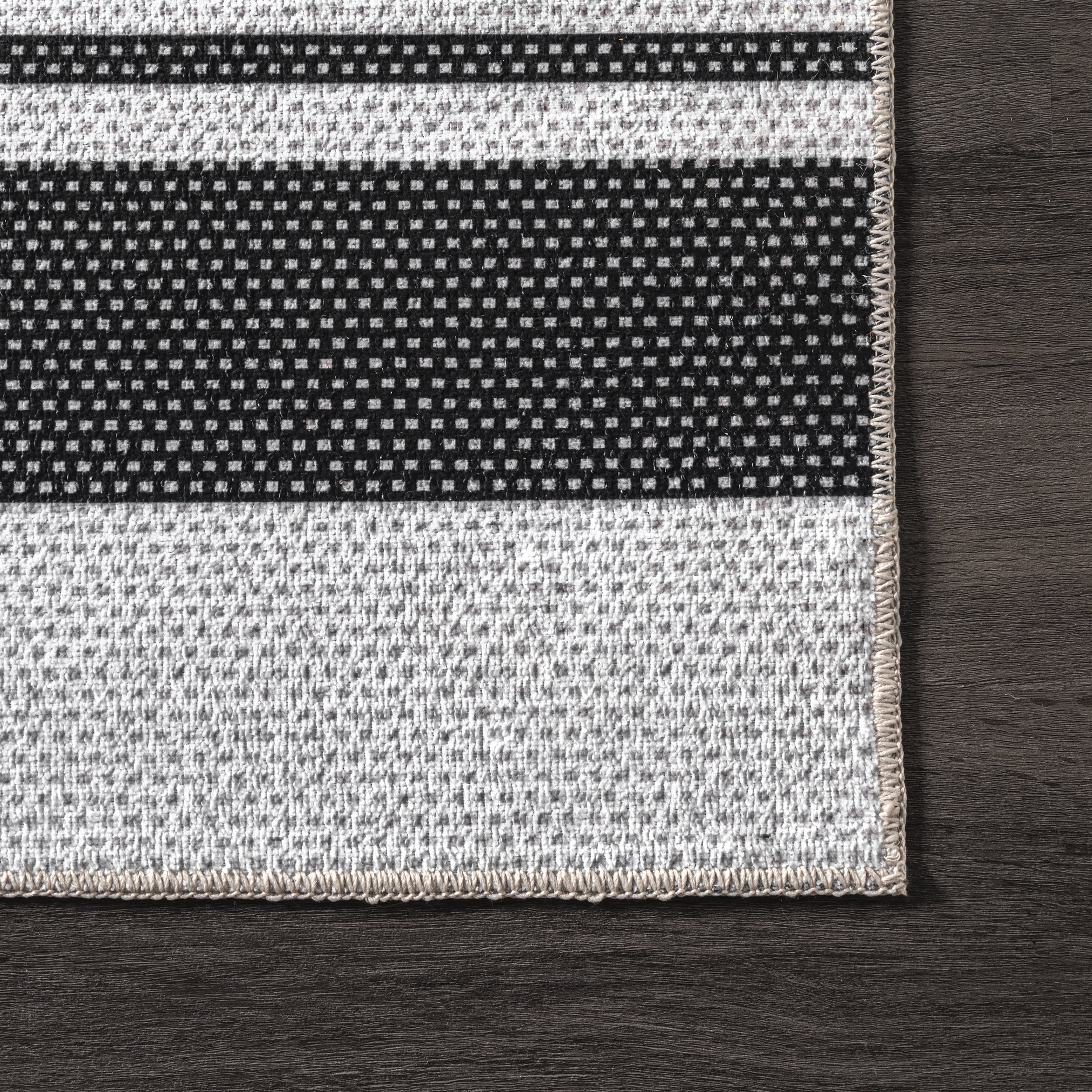Regency Stripes Washable Rug | Charcoal - Image 3