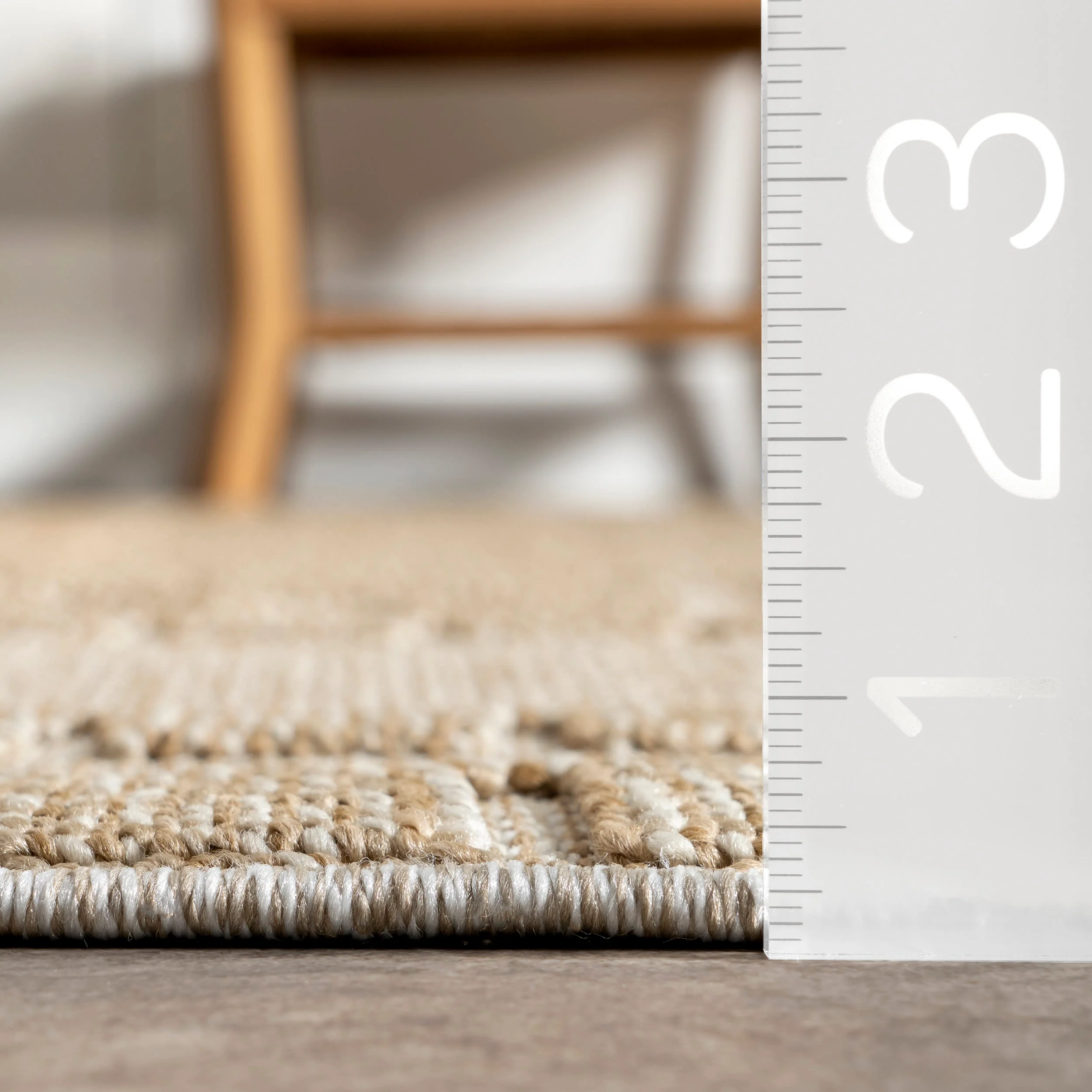 Regina Indoor/Outdoor Checkered Symbols Rug | Beige - Image 5