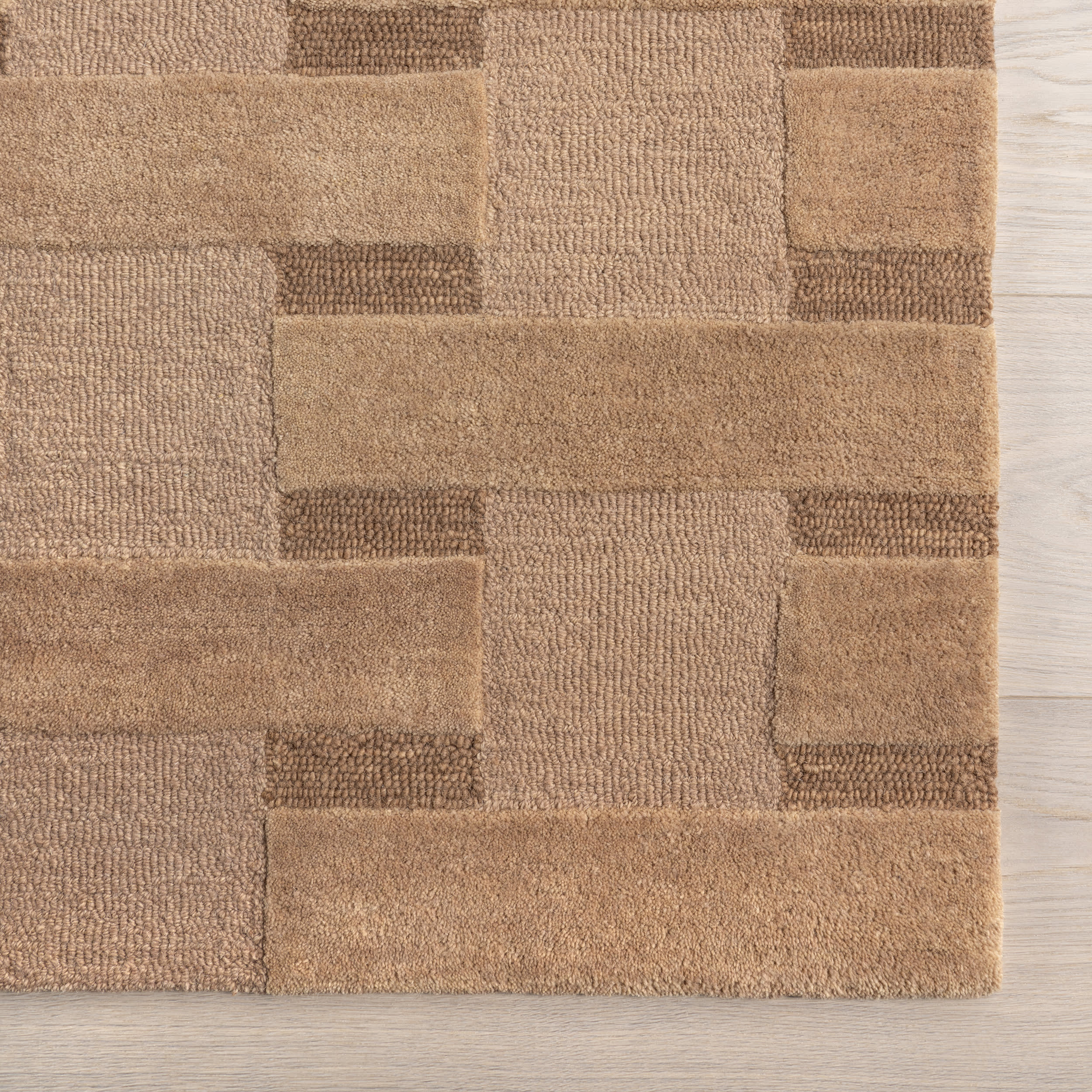 Remy Crosshatch Wool Rug | Brown - Image 4