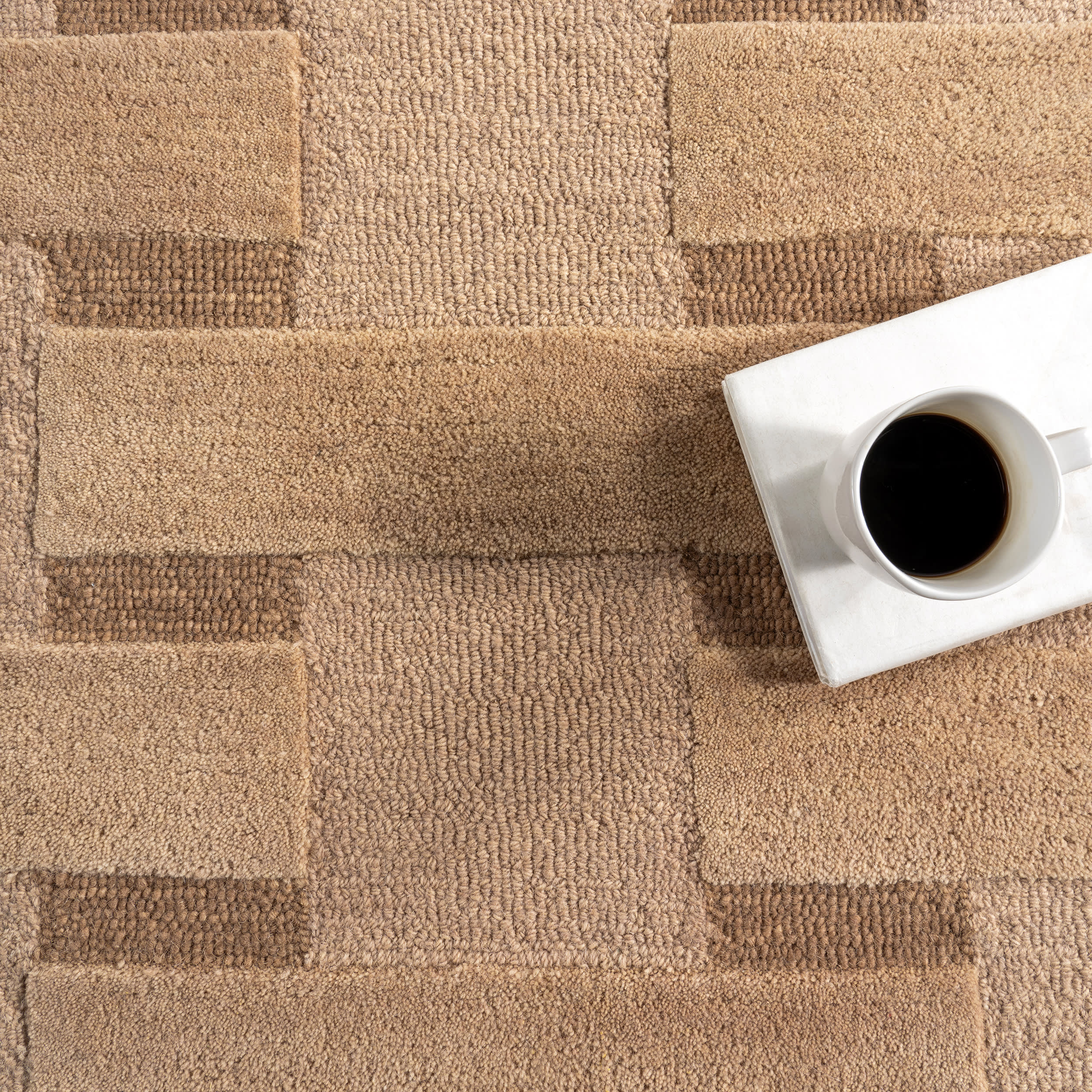 Remy Crosshatch Wool Rug | Brown - Image 7