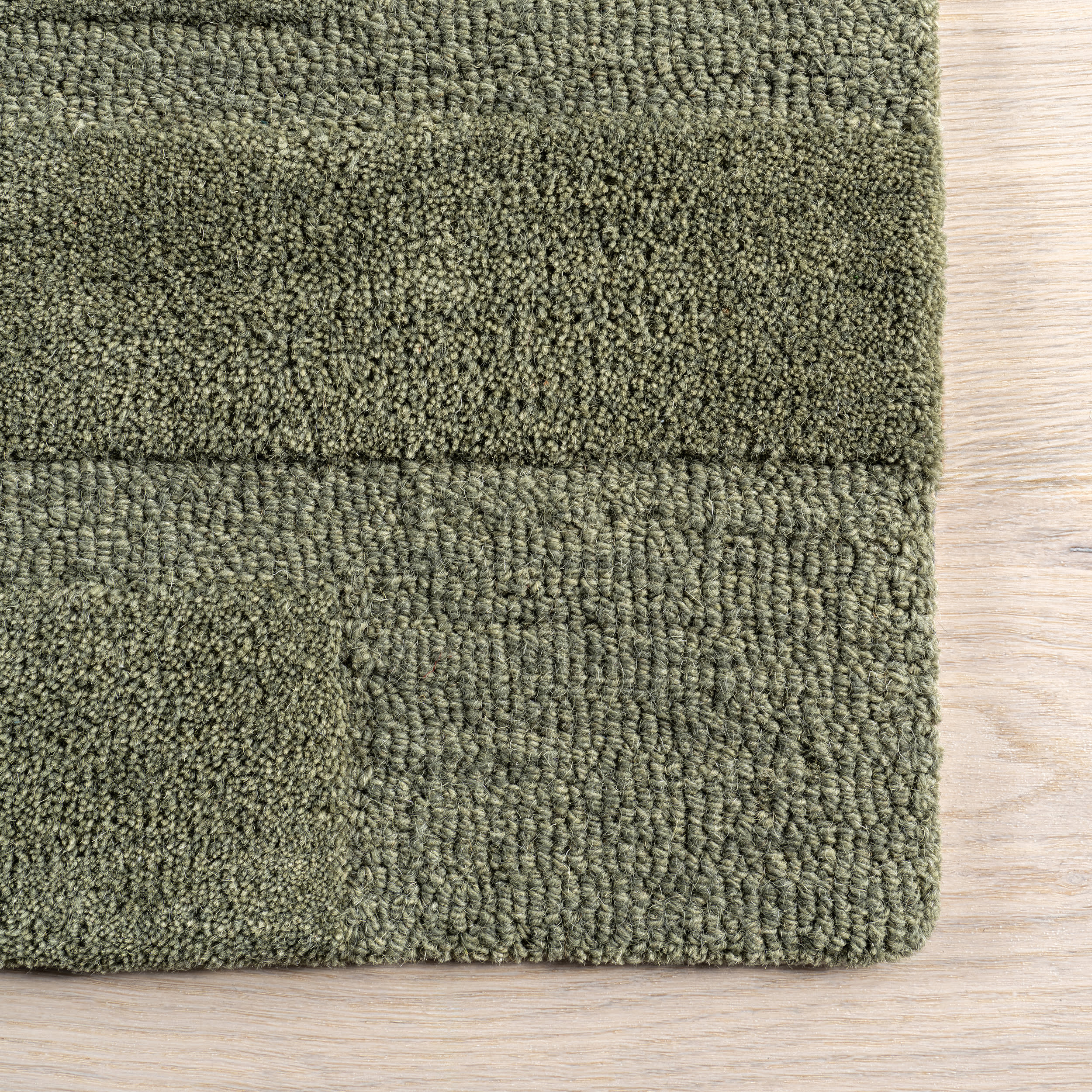 Remy Crosshatch Wool Rug | Olive - Image 4