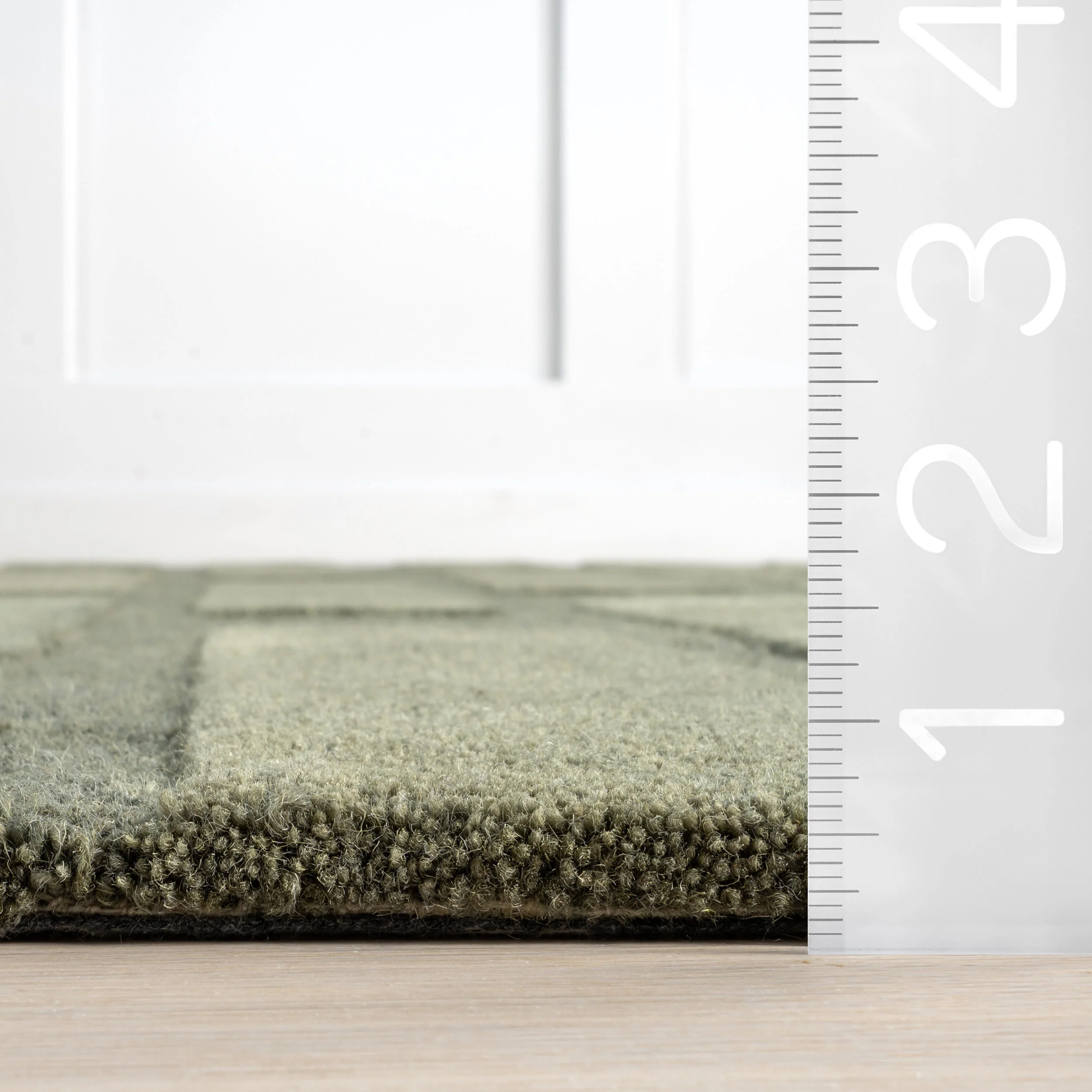 Remy Crosshatch Wool Rug | Olive - Image 5