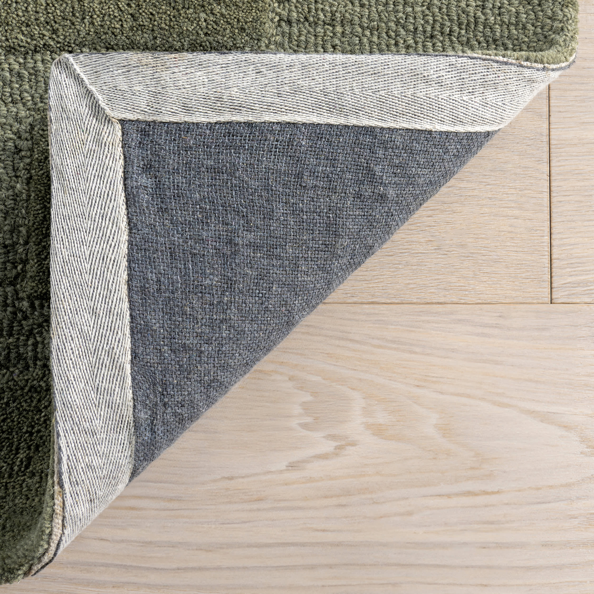 Remy Crosshatch Wool Rug | Olive - Image 6