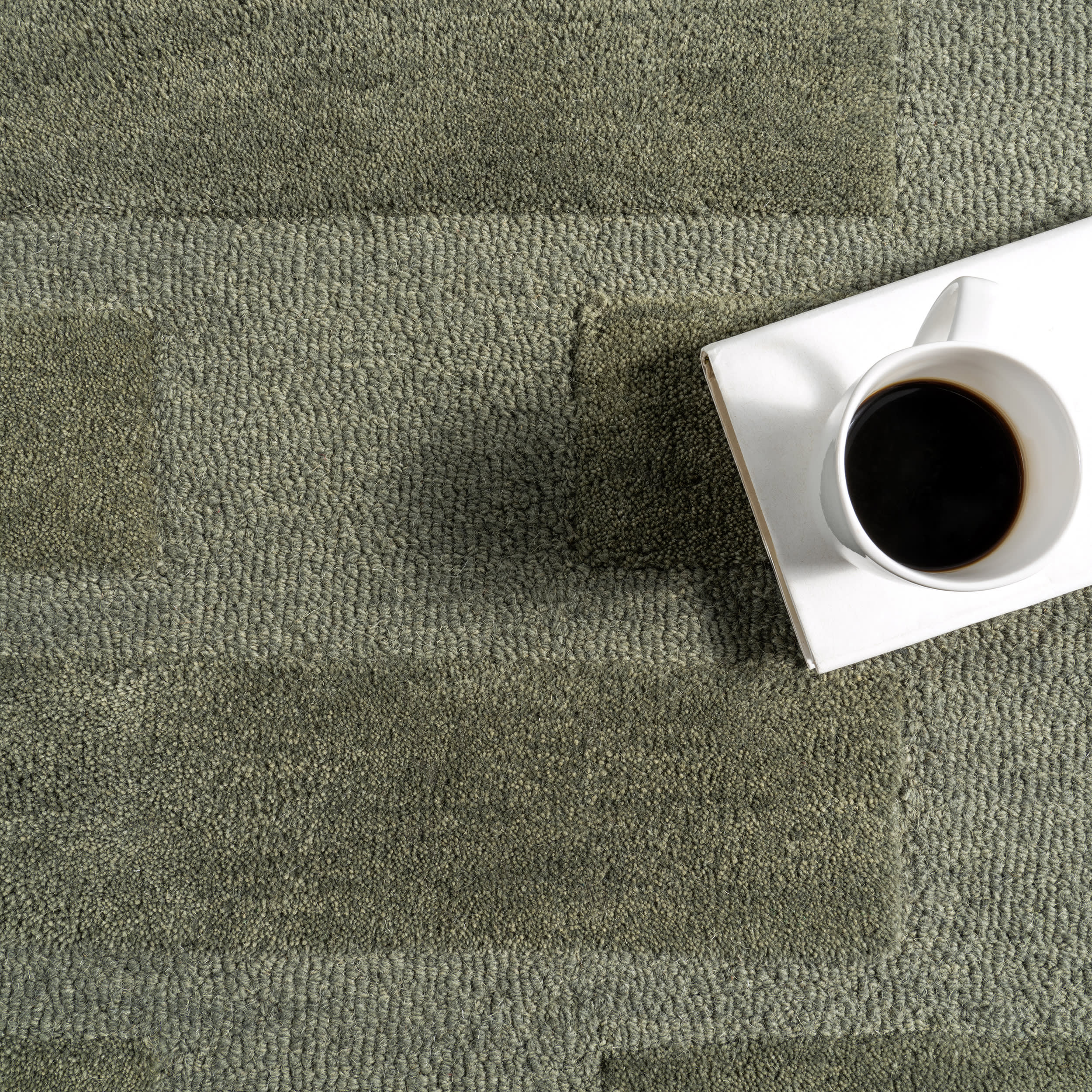Remy Crosshatch Wool Rug | Olive - Image 7