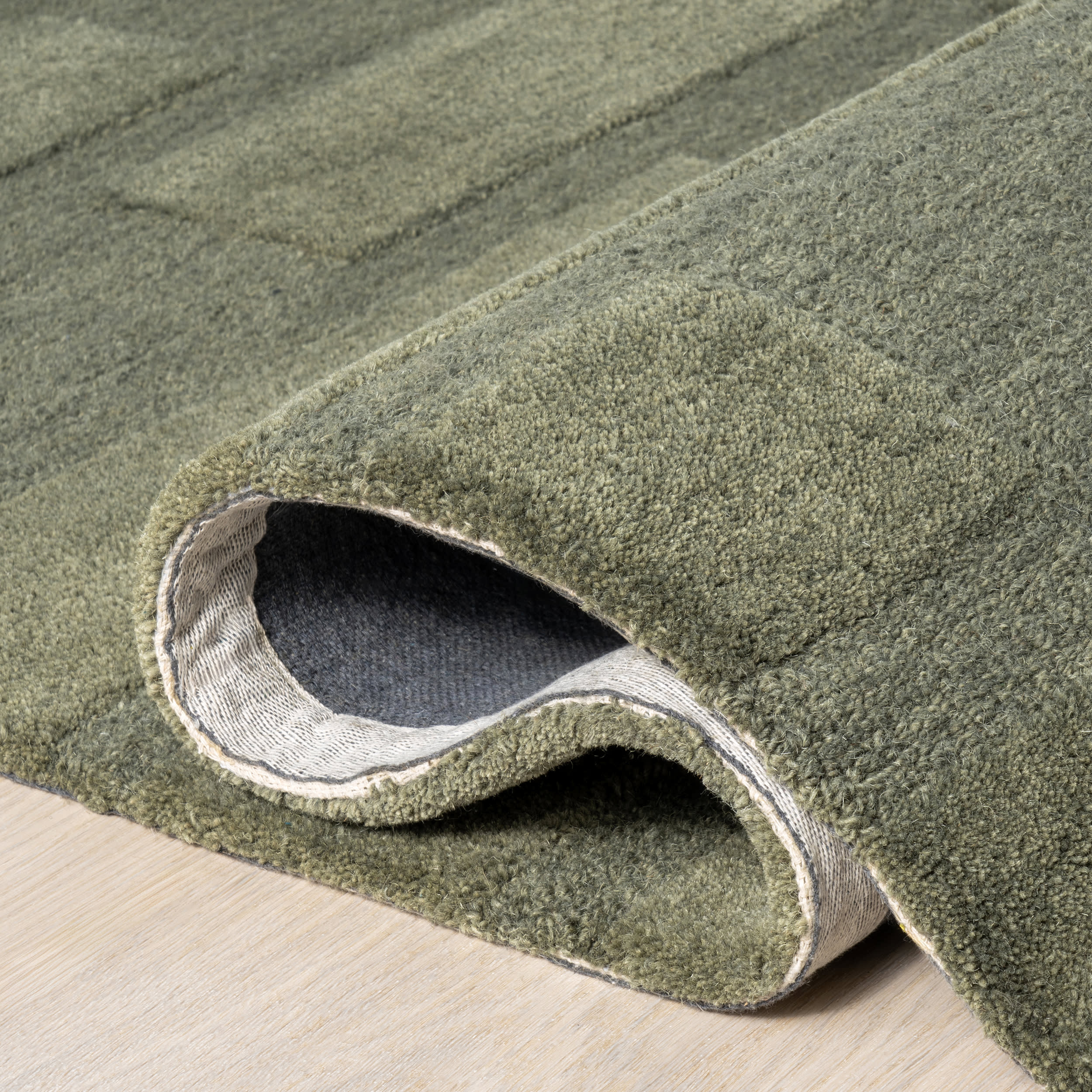 Remy Crosshatch Wool Rug | Olive - Image 8