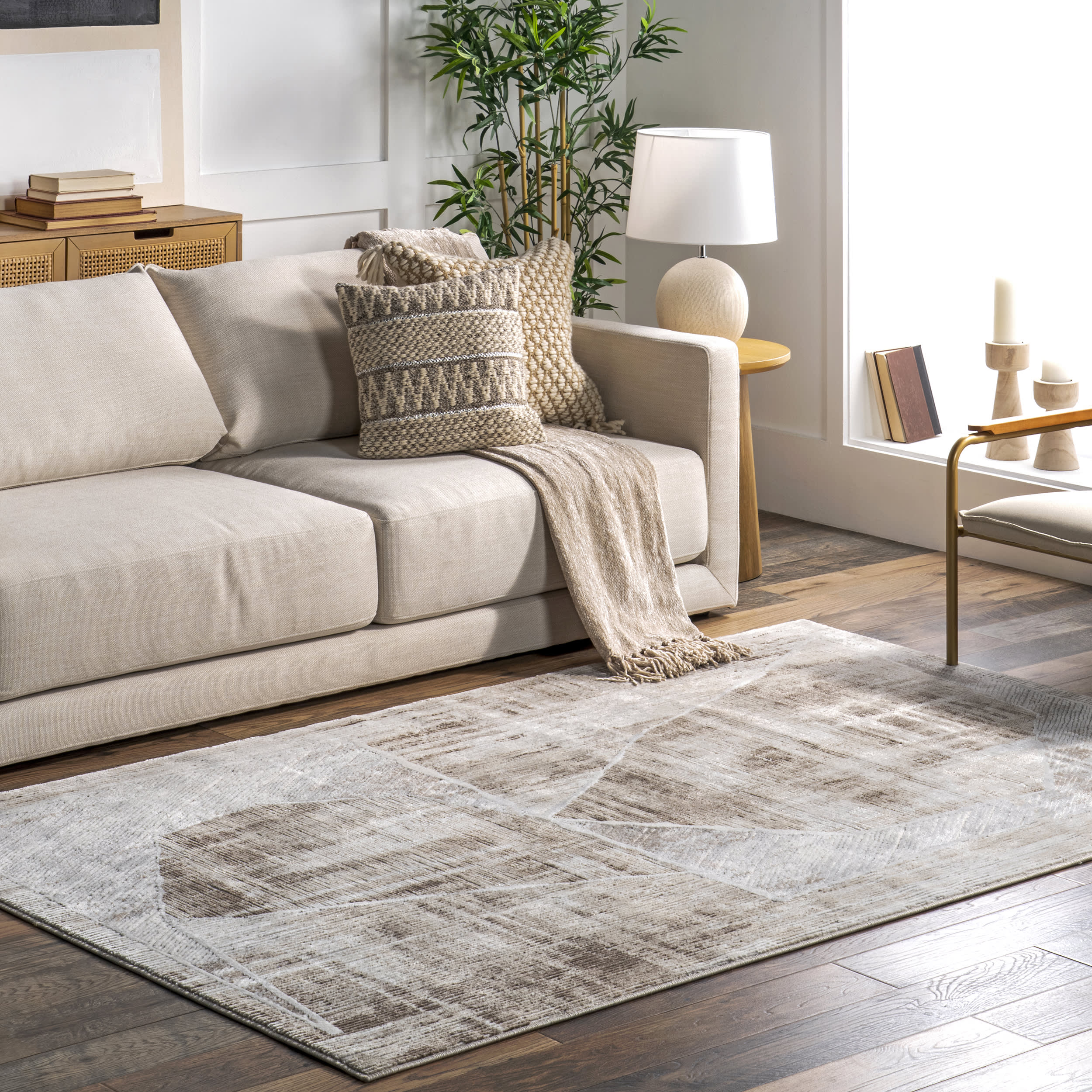 Renada Antique Striped Rug | Beige - Image 2