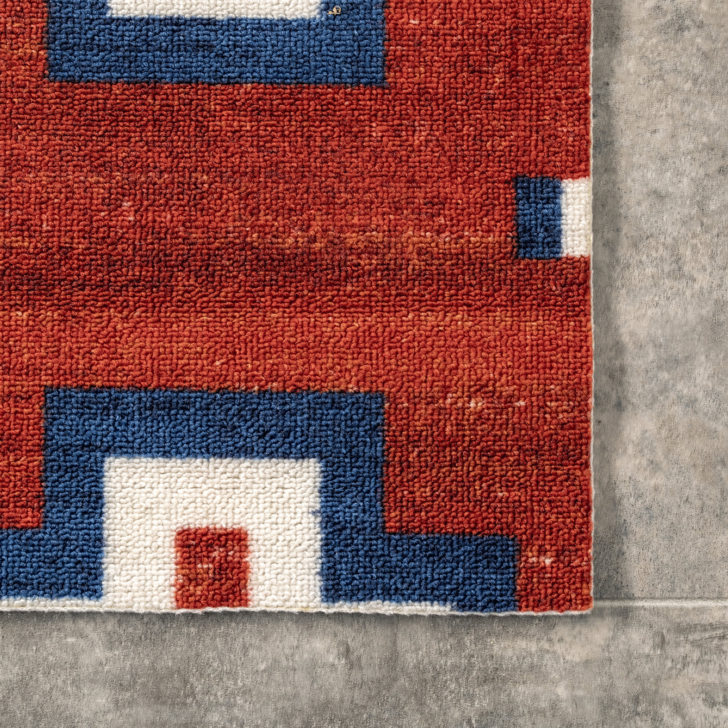 Retro Aztec Indoor/Outdoor Rug | Rust - Image 3
