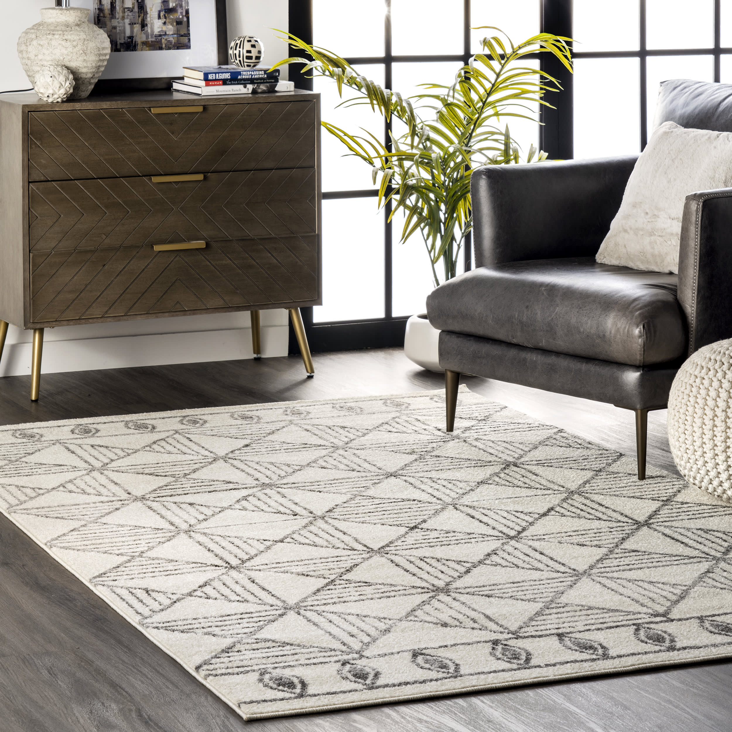 Retro Tiles Rug | Off White - Image 2