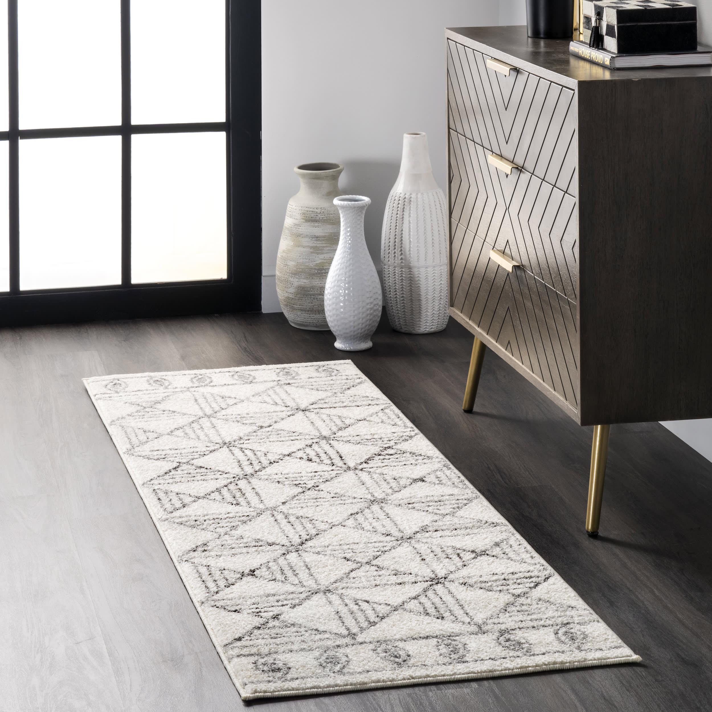 Retro Tiles Rug | Off White - Image 2