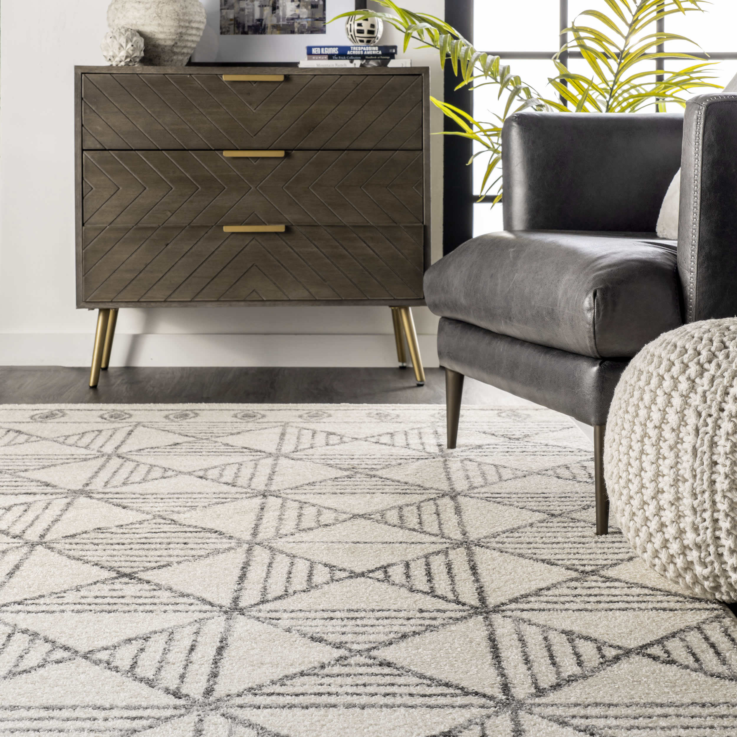 Retro Tiles Rug | Off White - Image 4