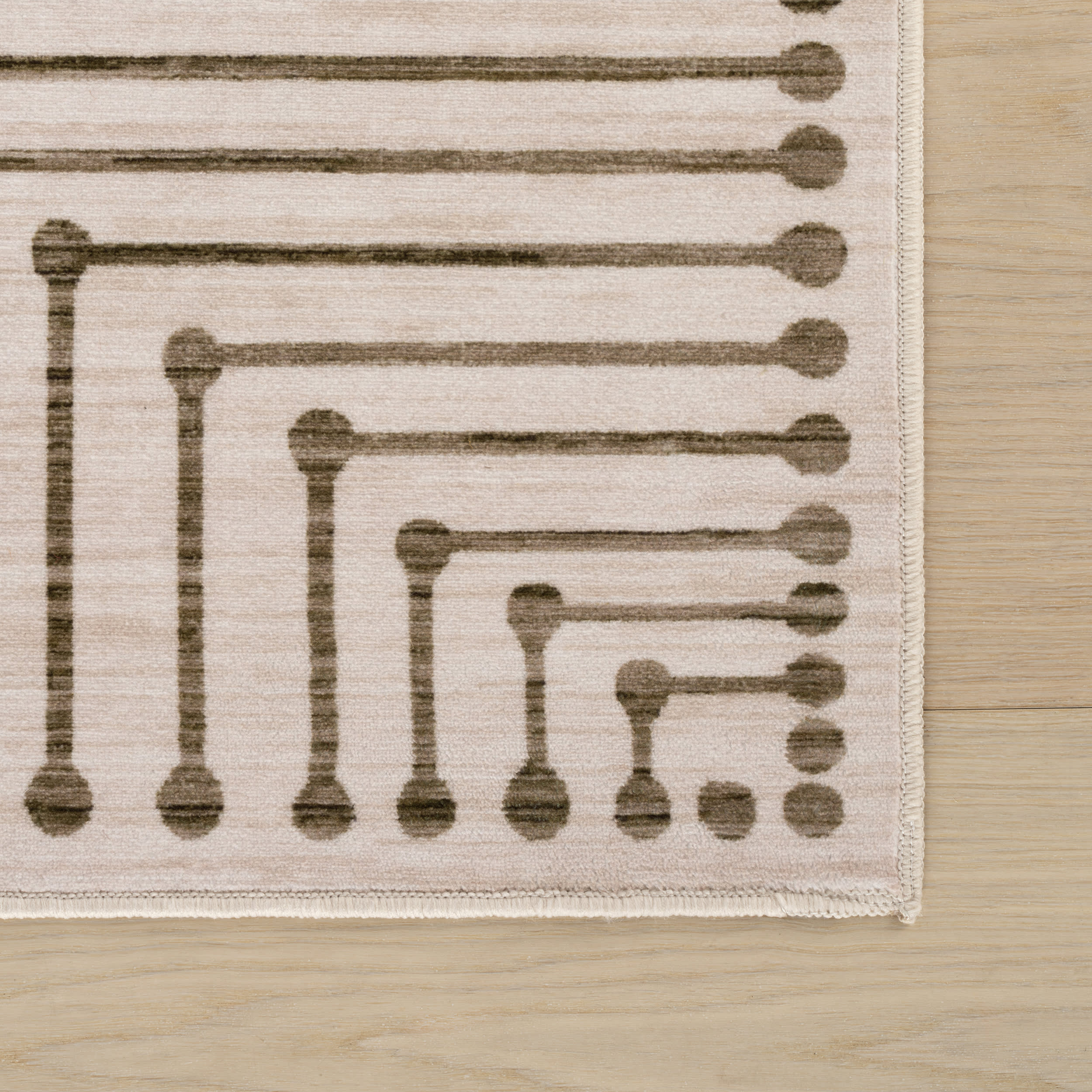 Revelyn Geometric Washable Rug | Brown - Image 4