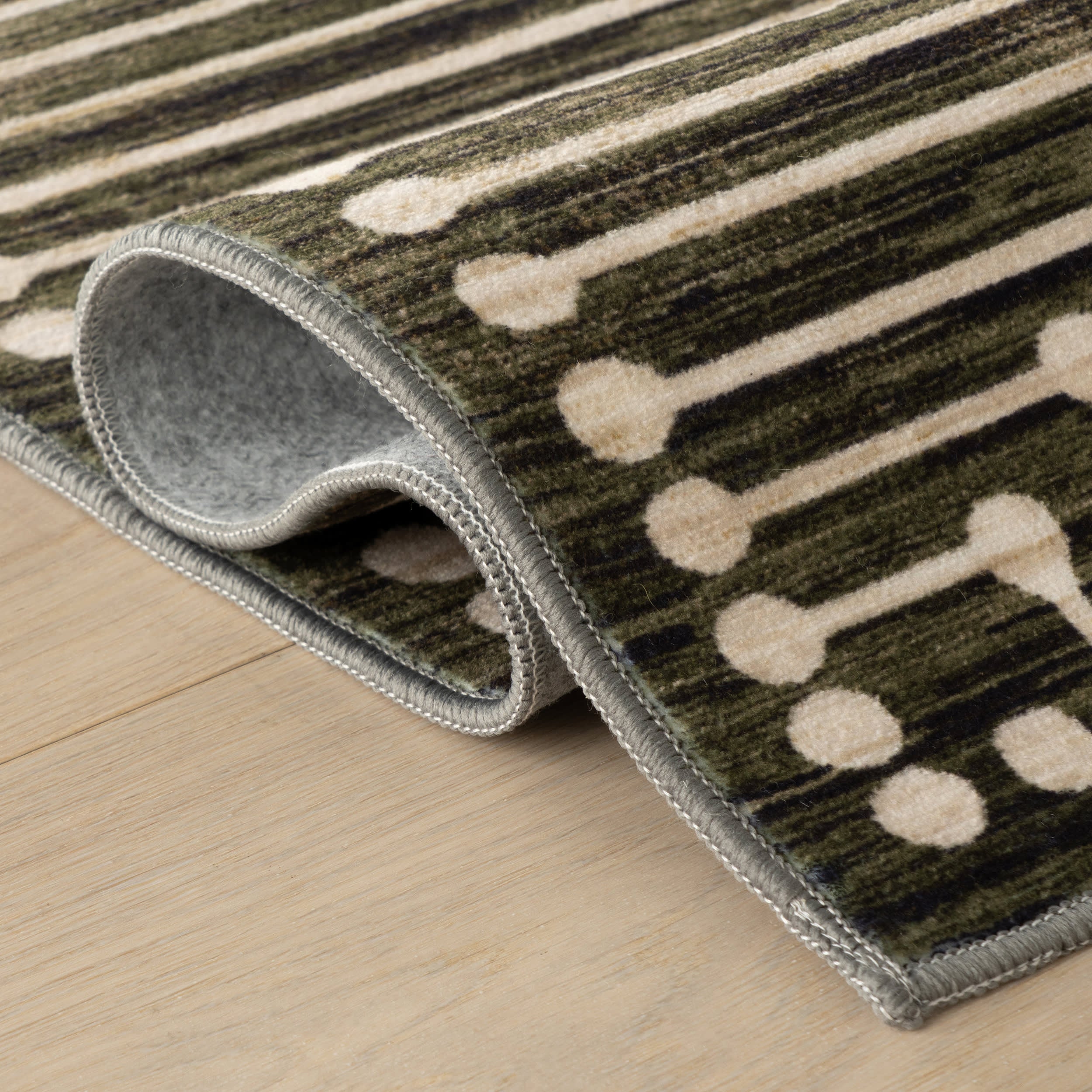 Revelyn Geometric Washable Rug | Green - Image 10
