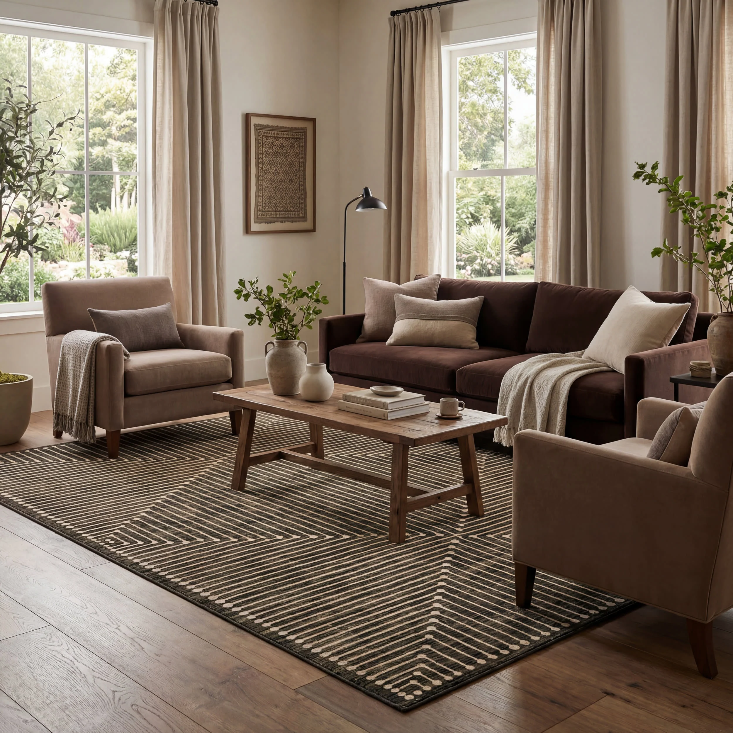 Revelyn Geometric Washable Rug | Green - Image 2