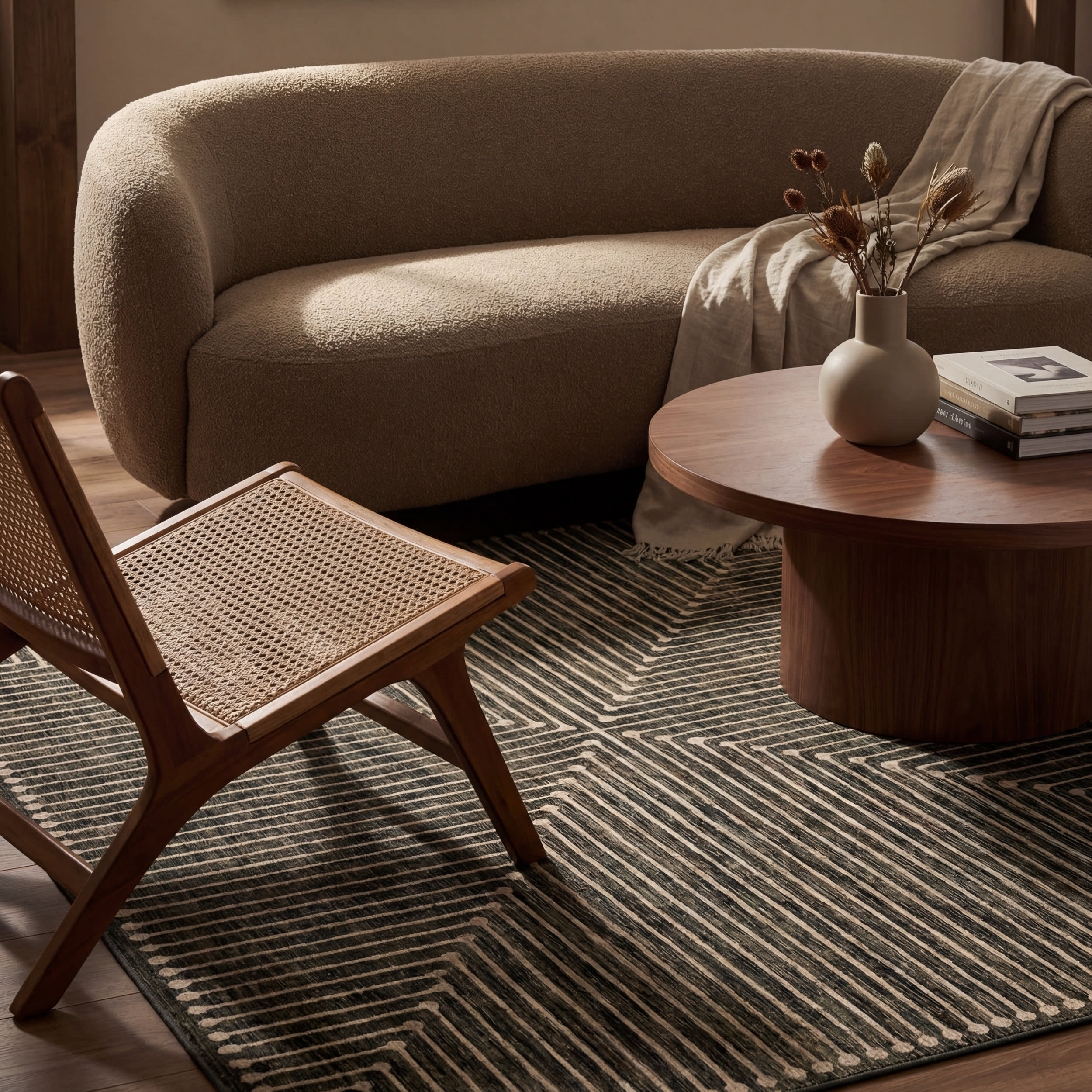 Revelyn Geometric Washable Rug | Green - Image 5