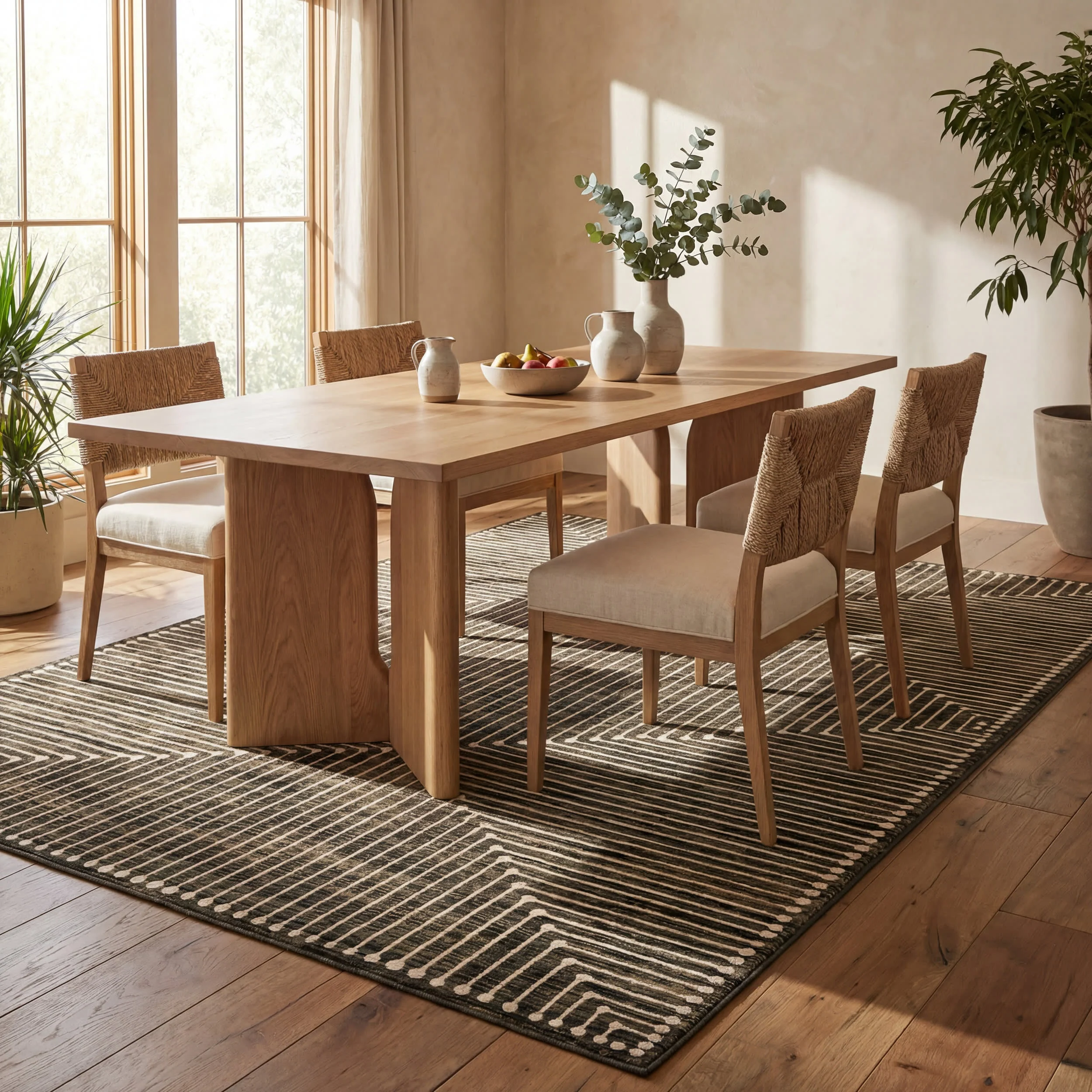 Revelyn Geometric Washable Rug | Green - Image 7