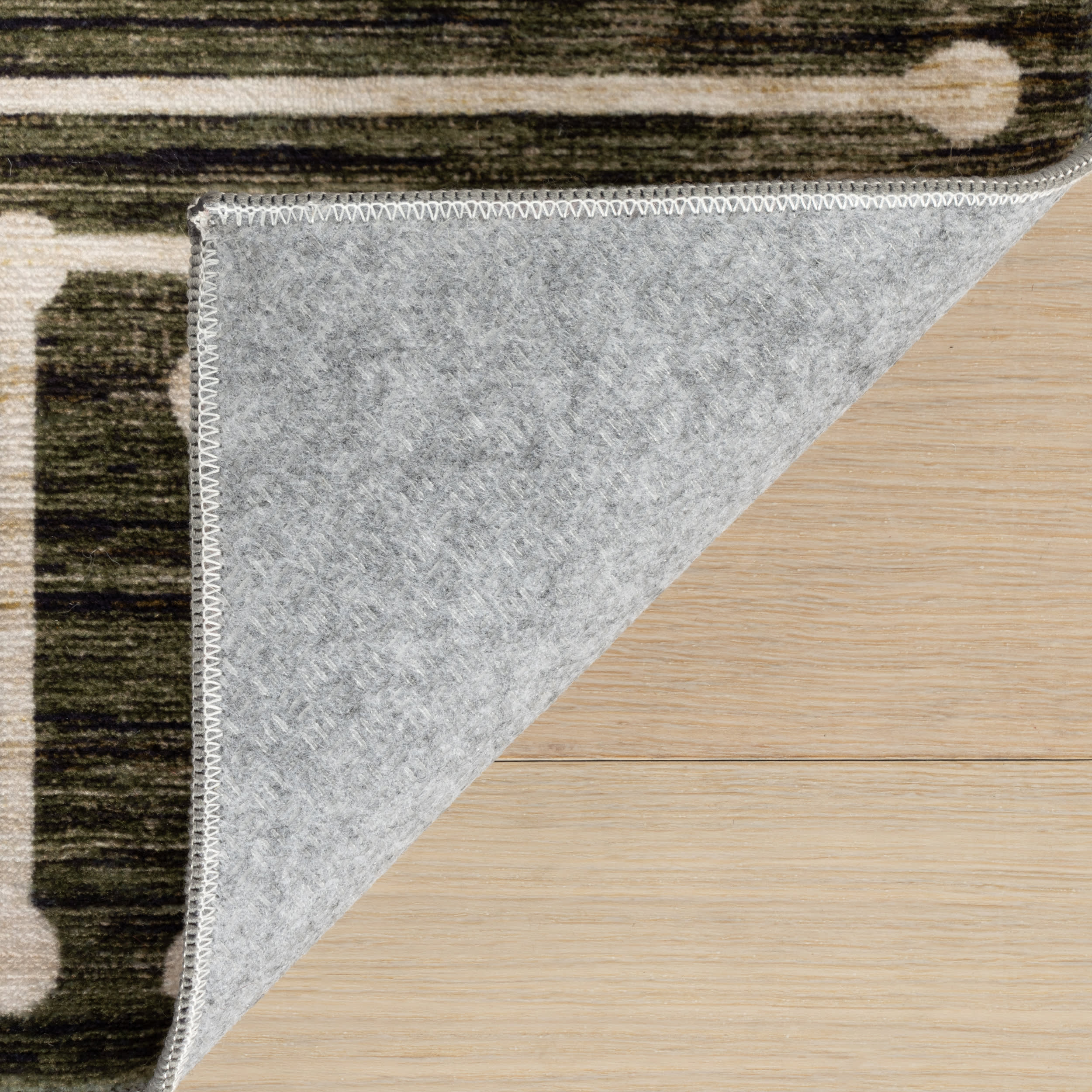 Revelyn Geometric Washable Rug | Green - Image 8