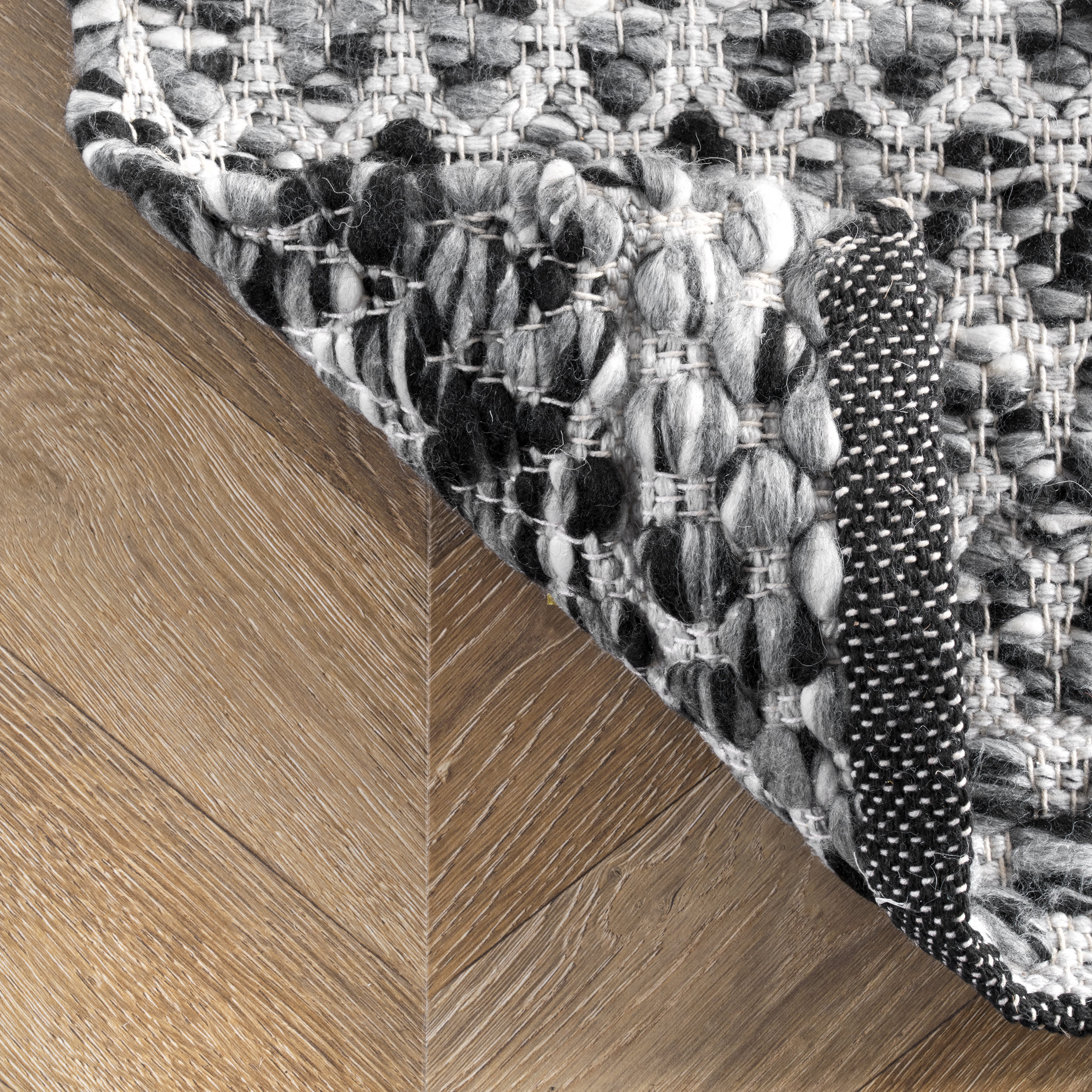 Reversible Striped Bands Indoor/Outdoor Rug | Silver - Image 2