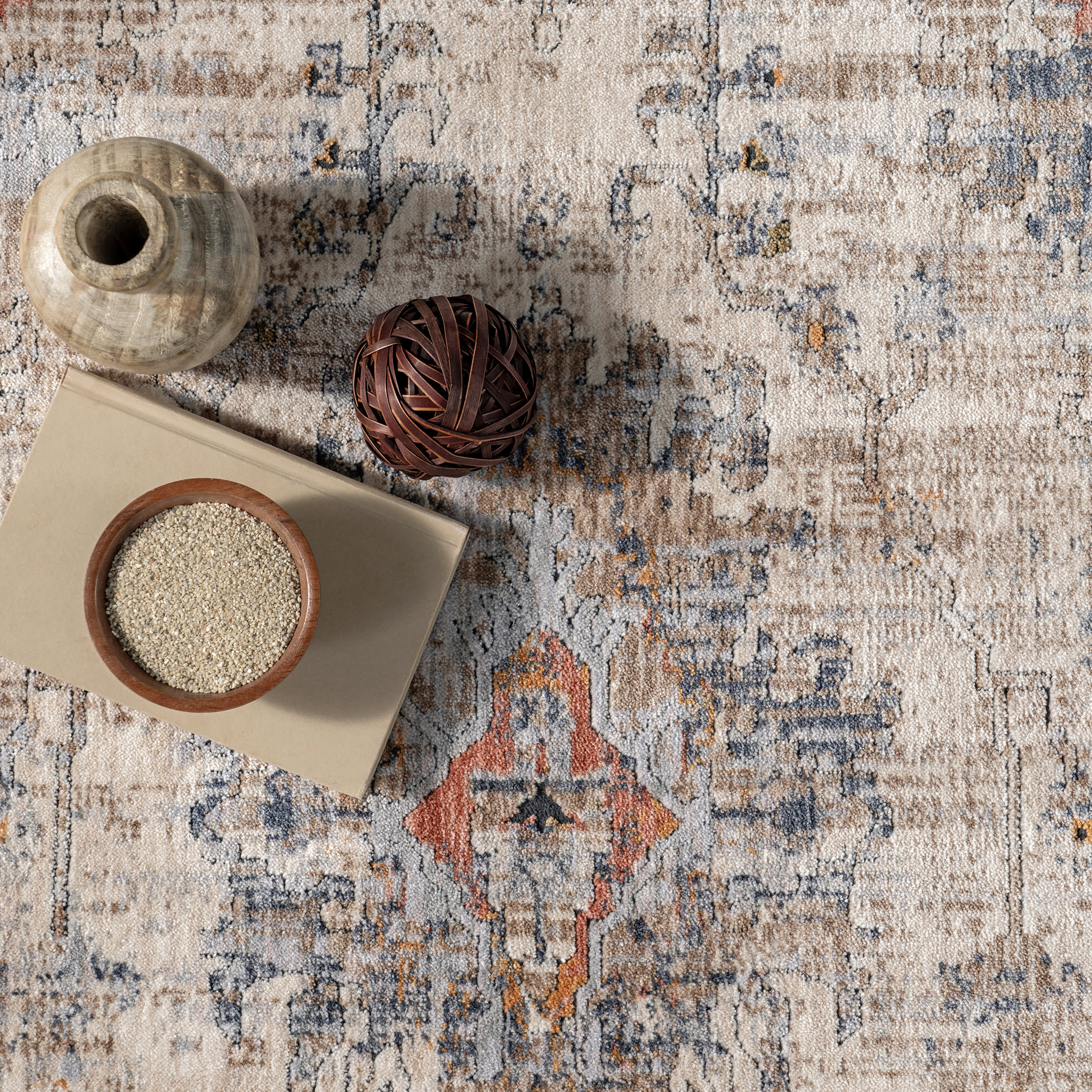 Revkah Traditional Vintage Rug | Beige - Image 7