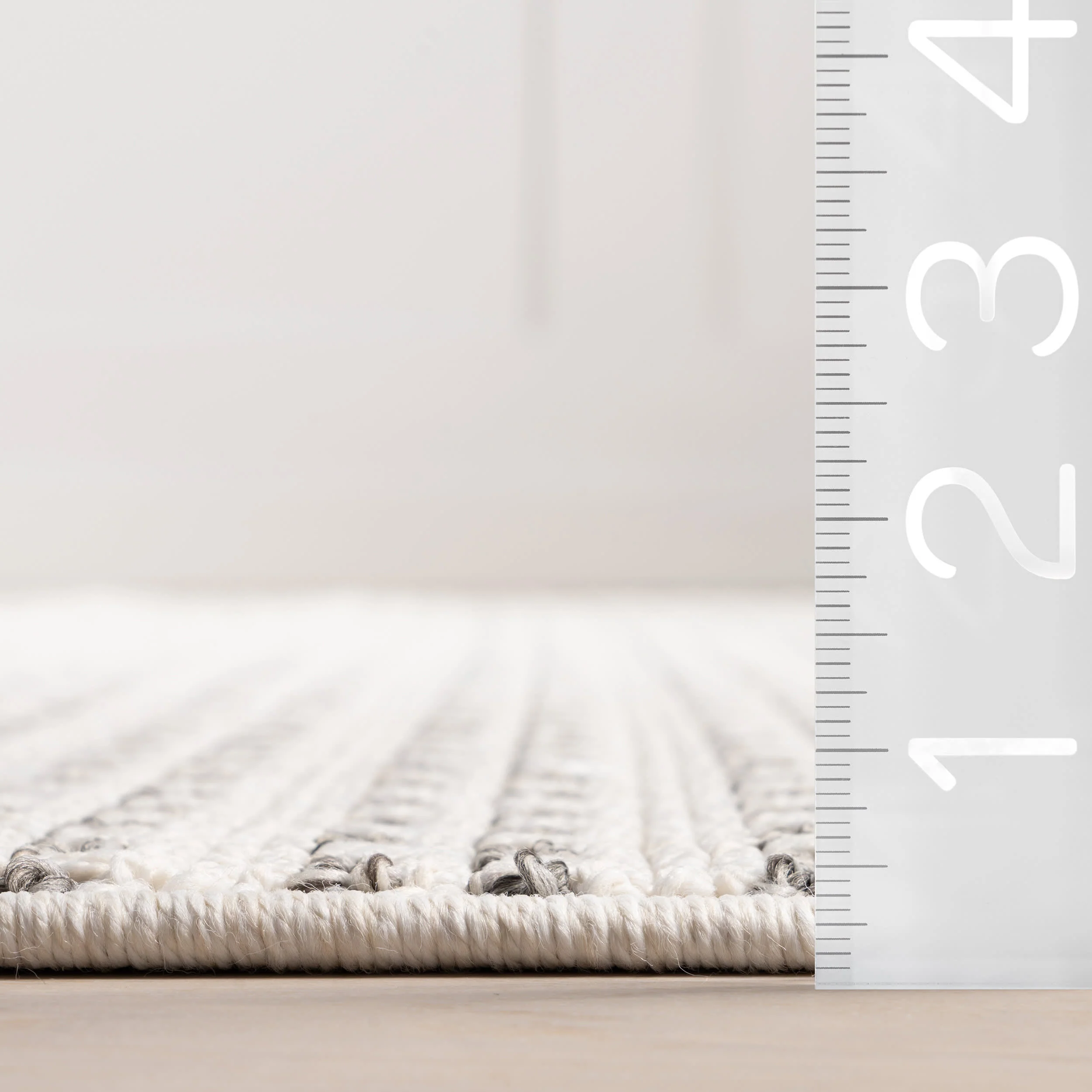 Reyna Checkered Stripes Indoor/Outdoor Rug | Cream - Image 6
