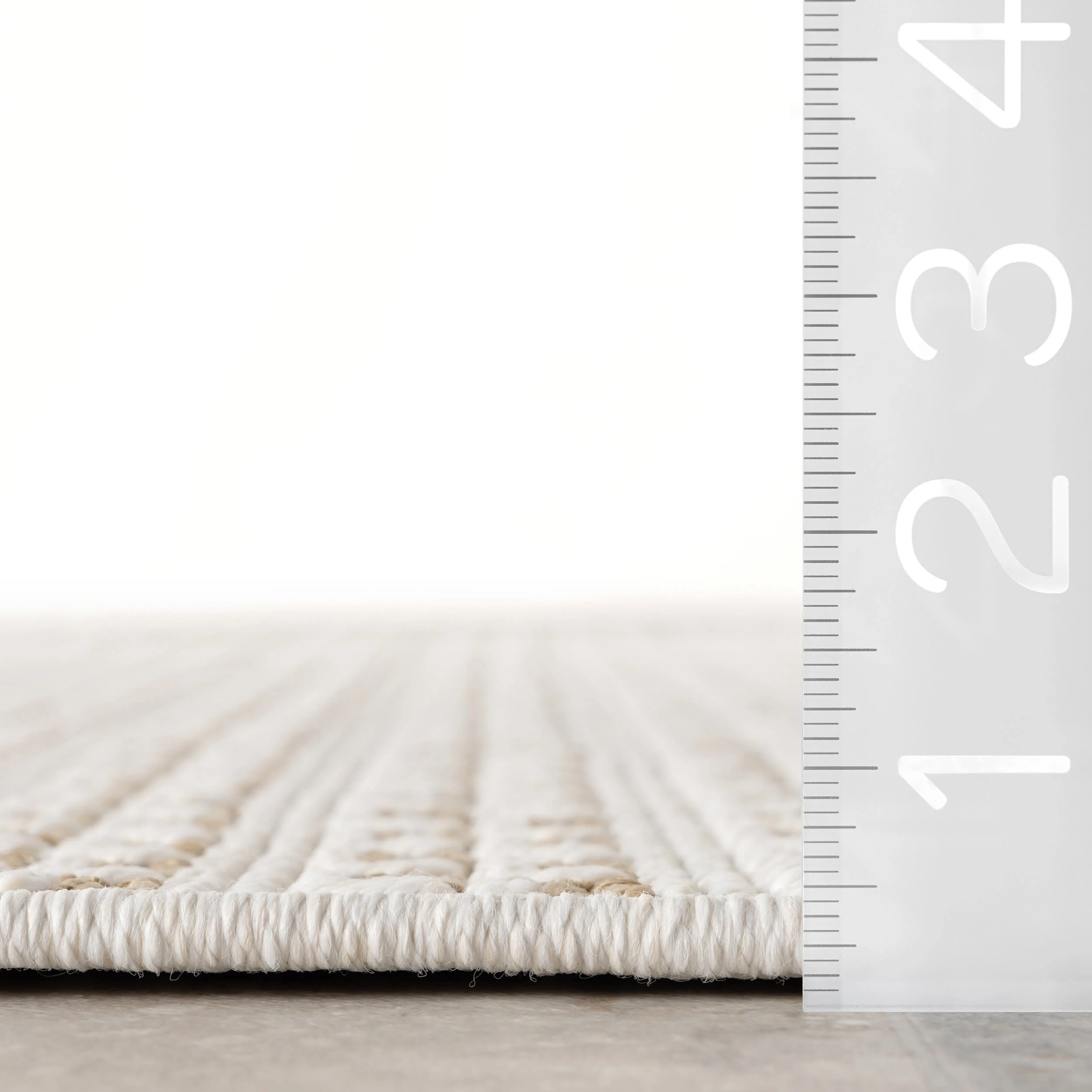 Reyna Checkered Stripes Indoor/Outdoor Rug | Neutral - Image 6