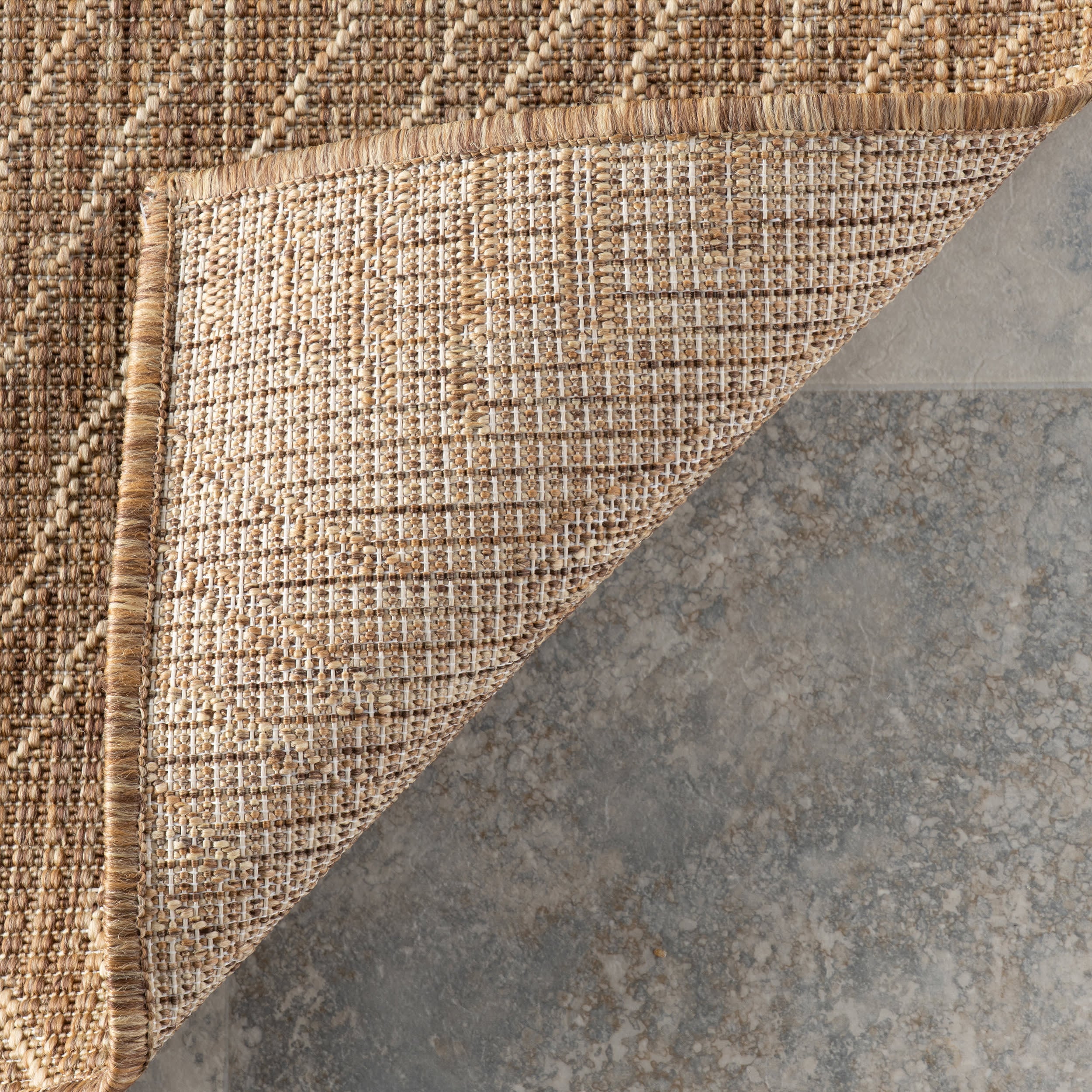 Rheza Geometric Indoor/Outdoor Rug | Light Brown - Image 6