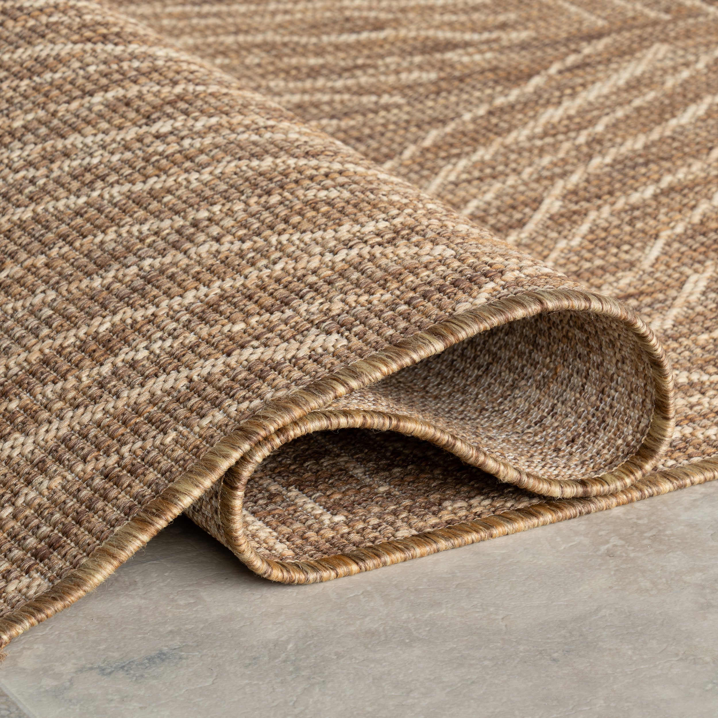 Rheza Geometric Indoor/Outdoor Rug | Light Brown - Image 8