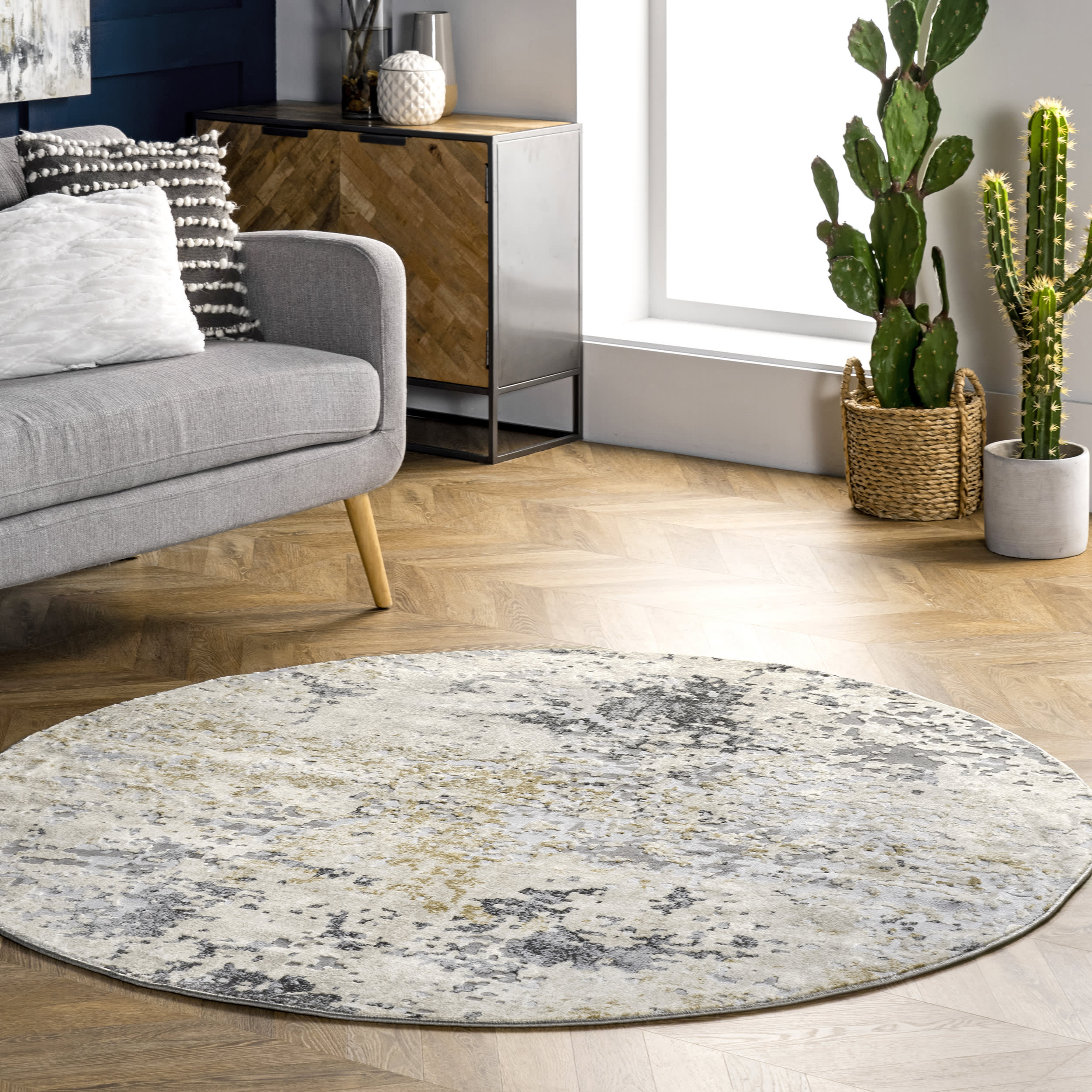 Ricki Mottled Abstract Rug | Beige - Image 2