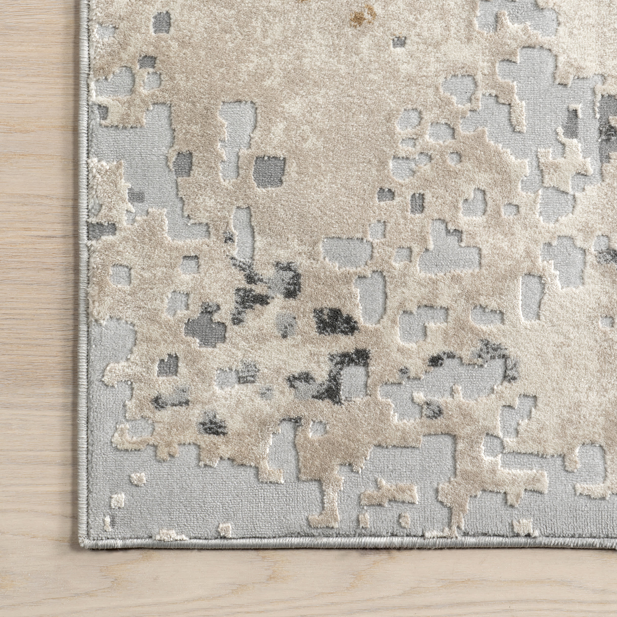 Ricki Mottled Abstract Rug | Beige - Image 4