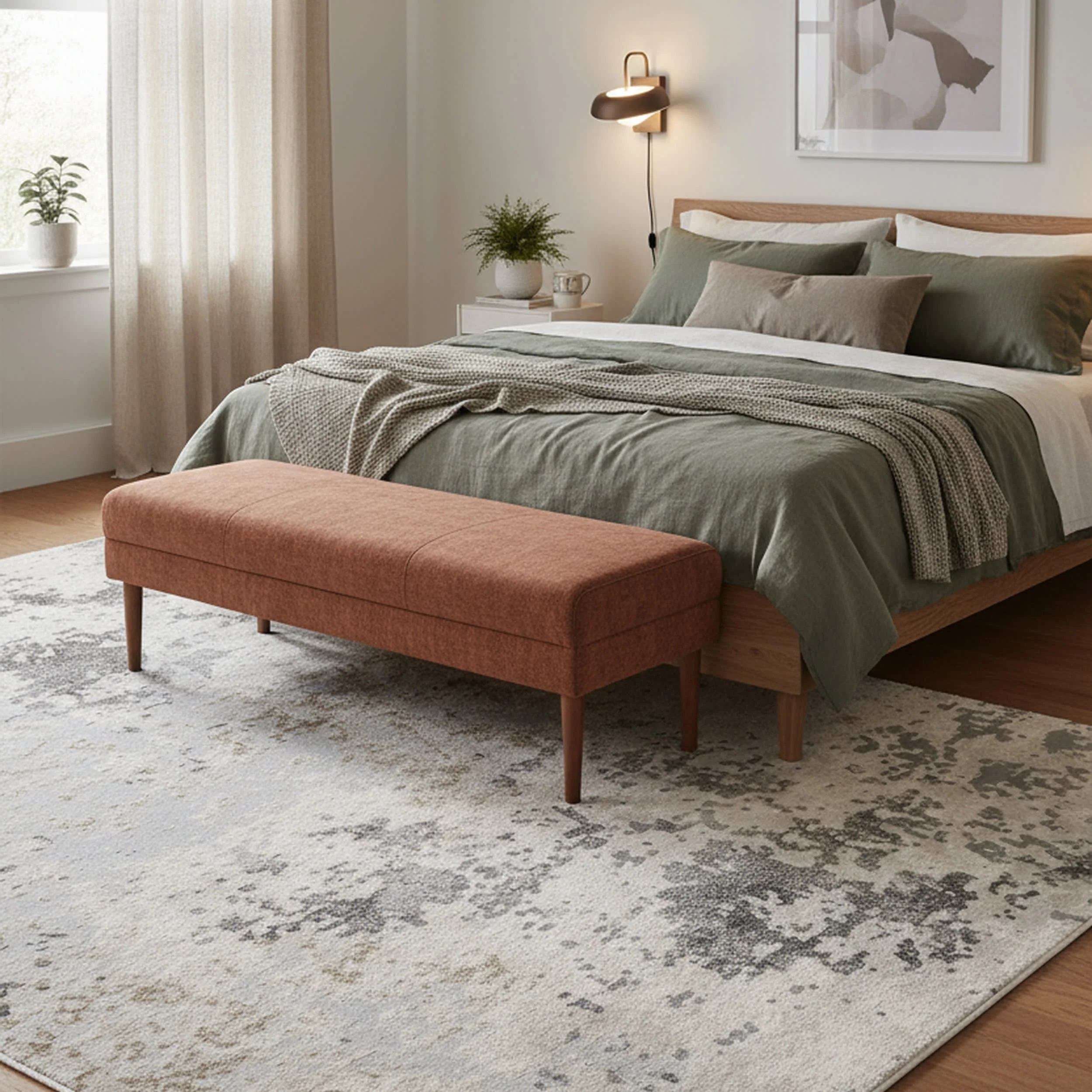 Ricki Mottled Abstract Rug | Beige - Image 7