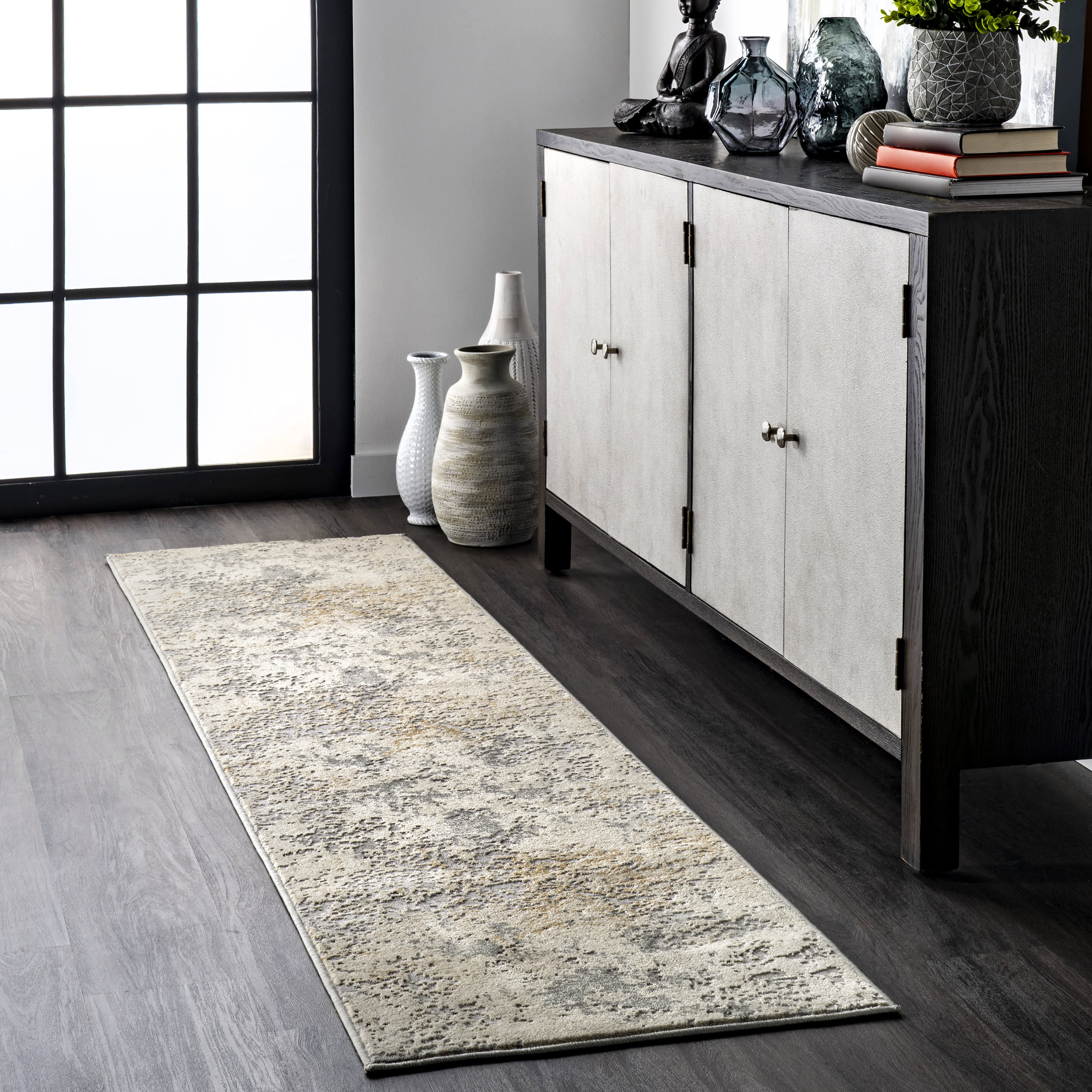 Ricki Mottled Abstract Rug | Beige - Image 2