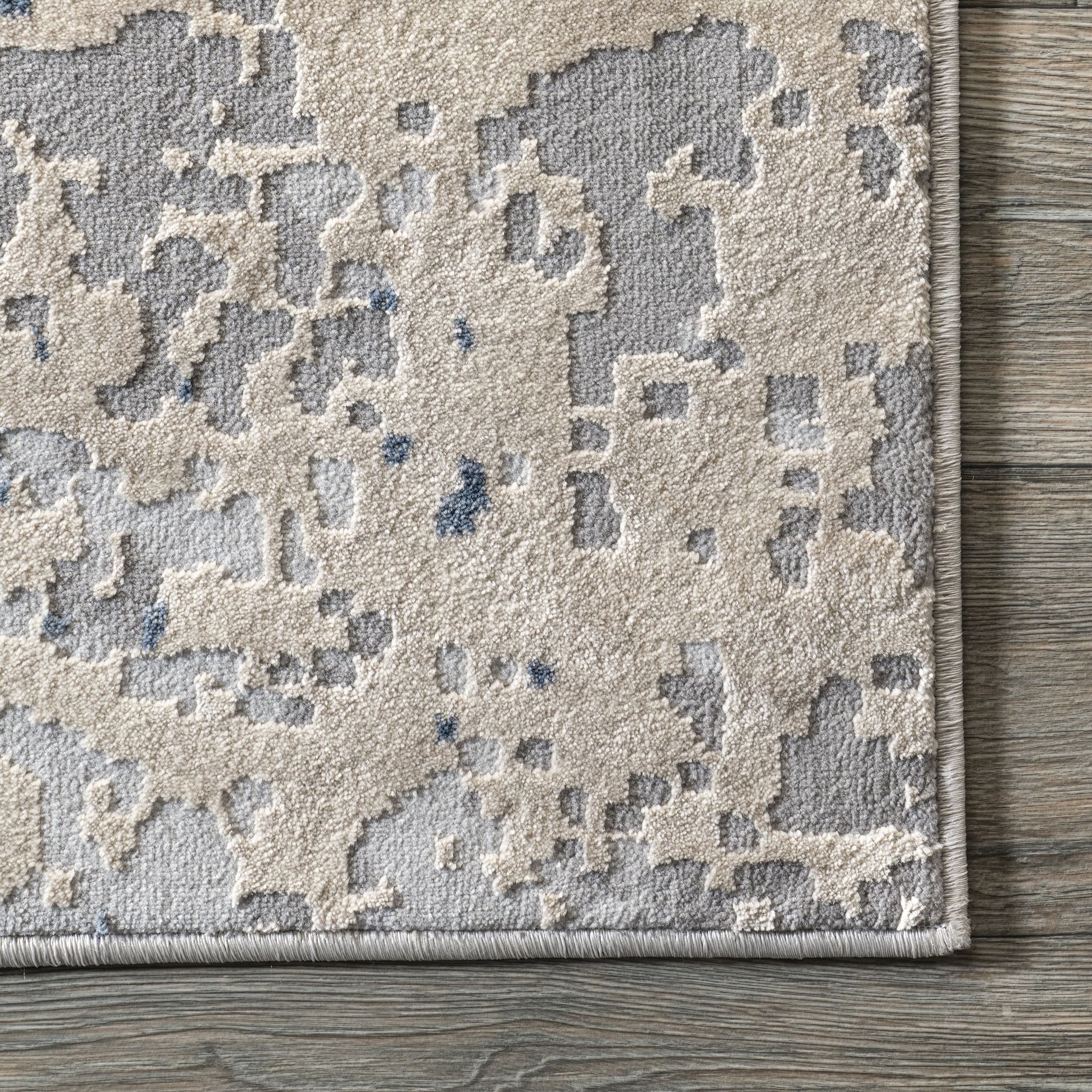 Ricki Mottled Abstract Rug | Light Grey - Image 3