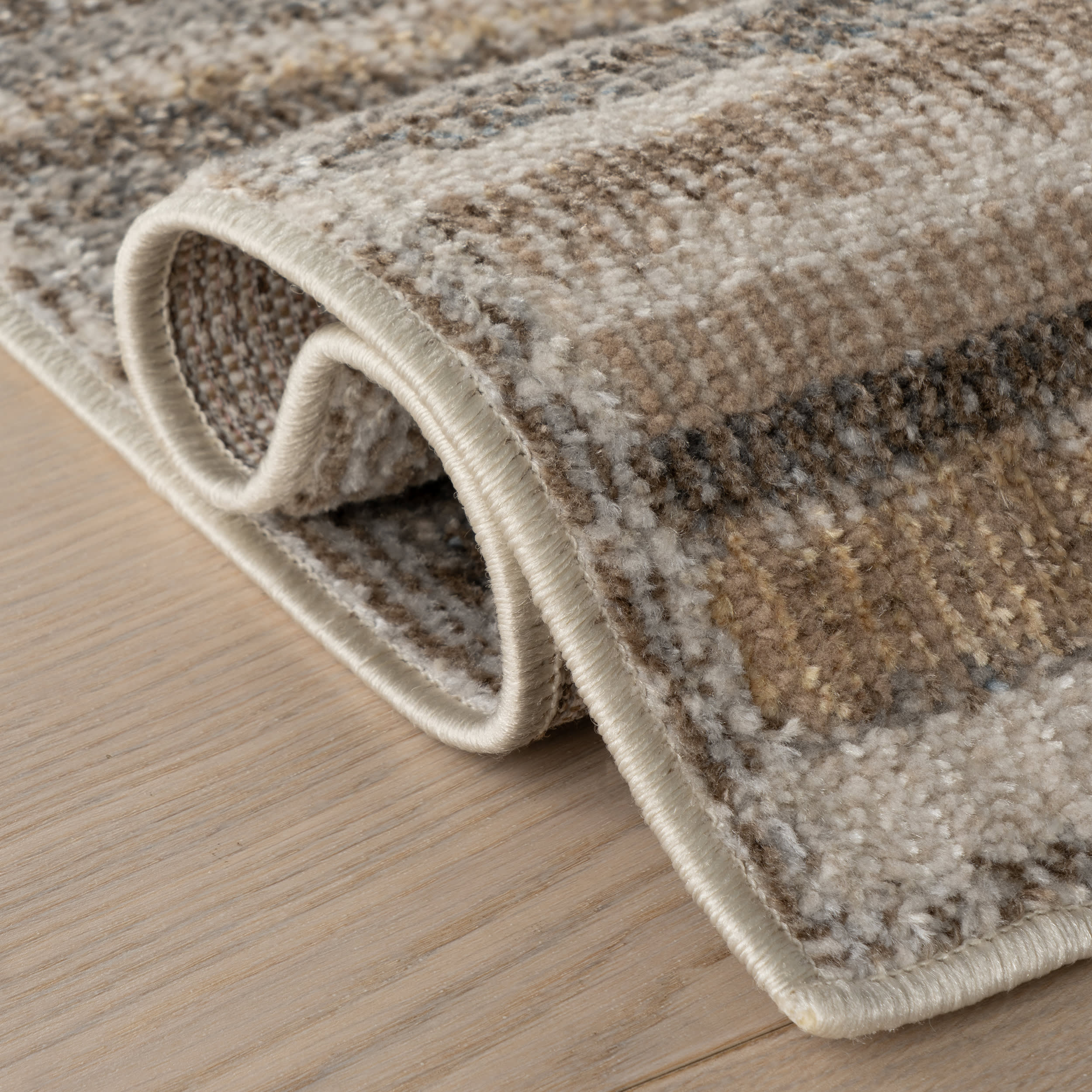 Ridgeway Rustic Striped Washable Rug | Brown - Image 11